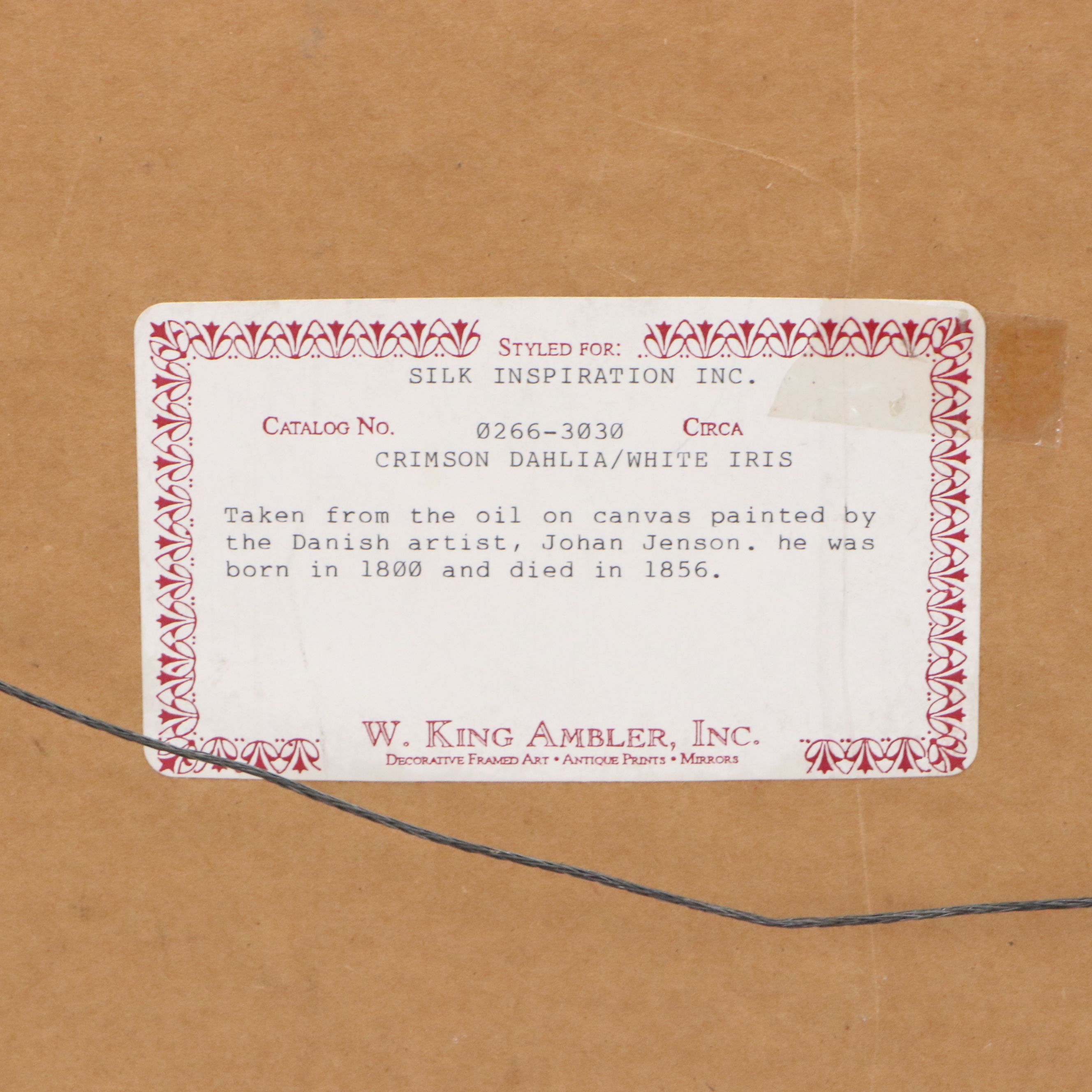 Floral Still Life Offset Lithograph After Johan Laurentz Jensen, 21st Century