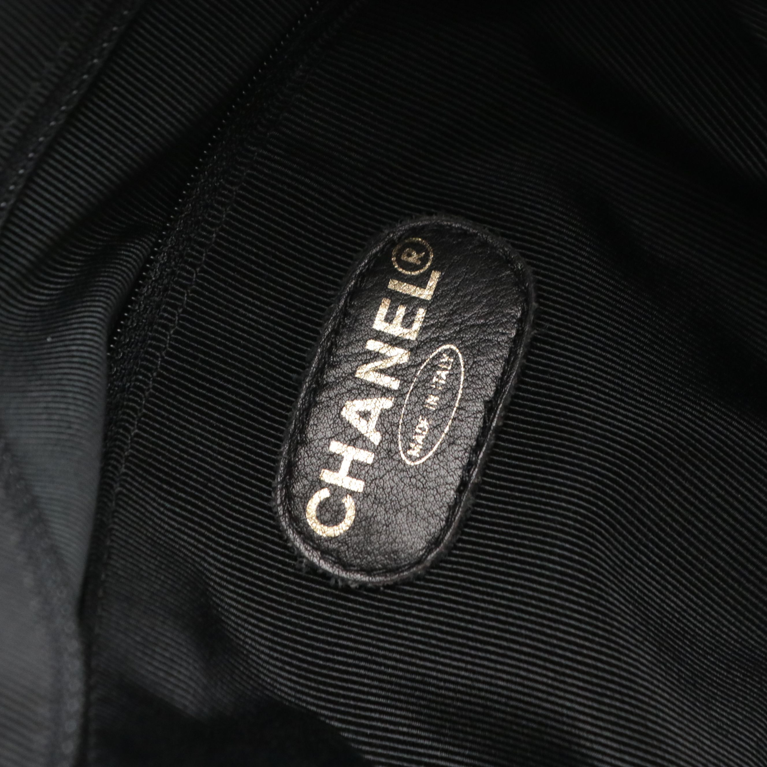 Chanel CC Stitched Timeless Tote Bag in Black Lambskin Leather