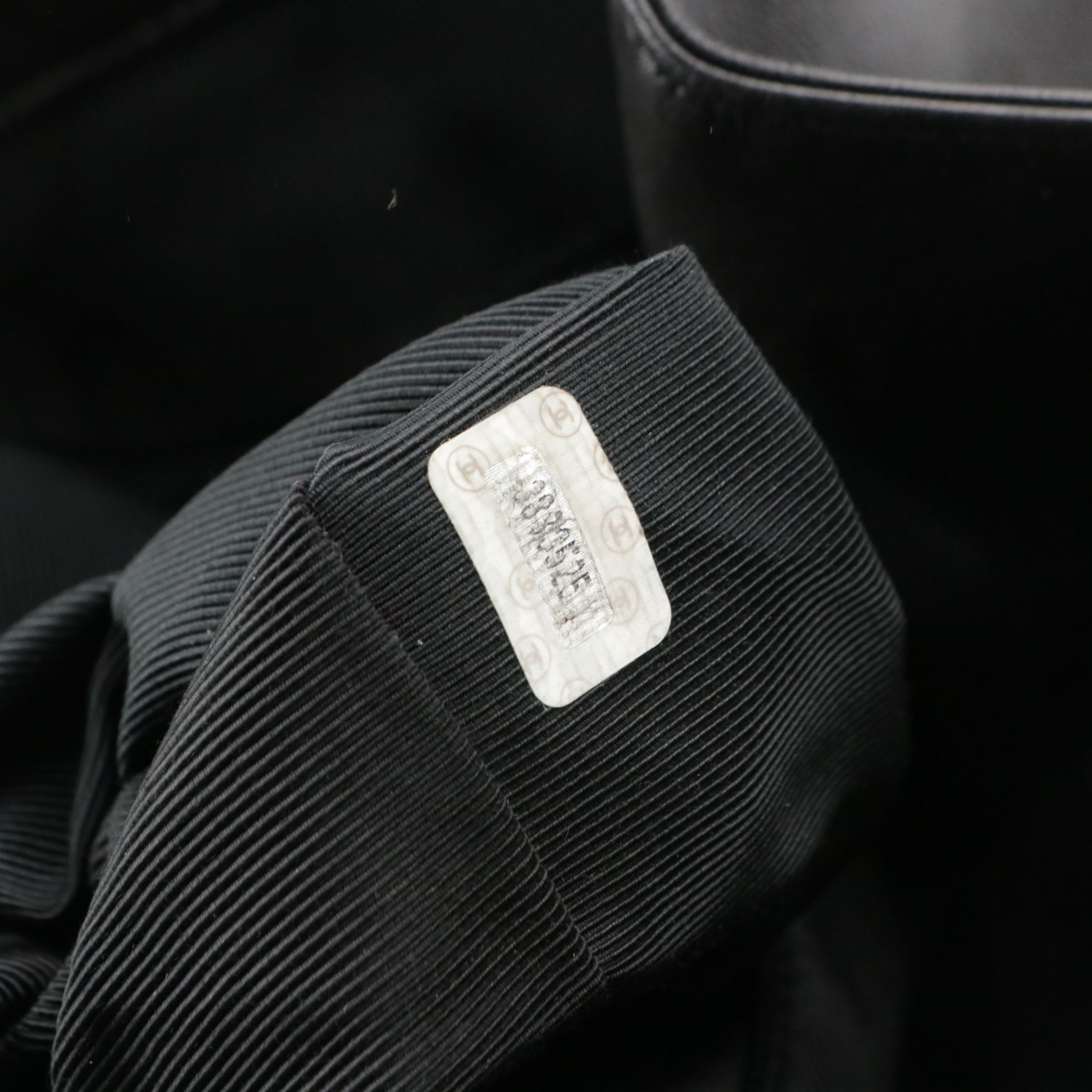 Chanel CC Stitched Timeless Tote Bag in Black Lambskin Leather