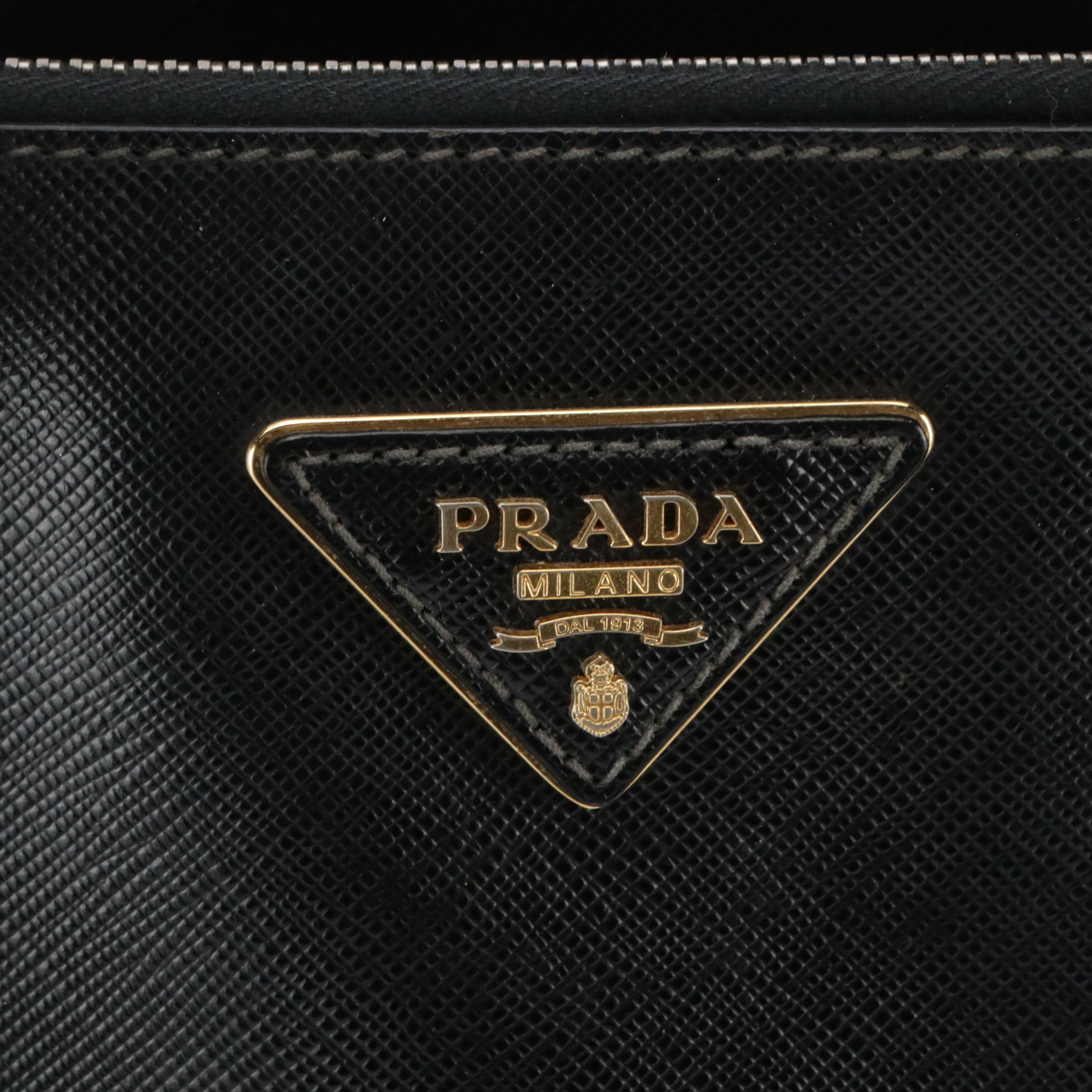 Prada Double Zip Galleria Two-Way Tote Bag in Saffiano Lux Leather