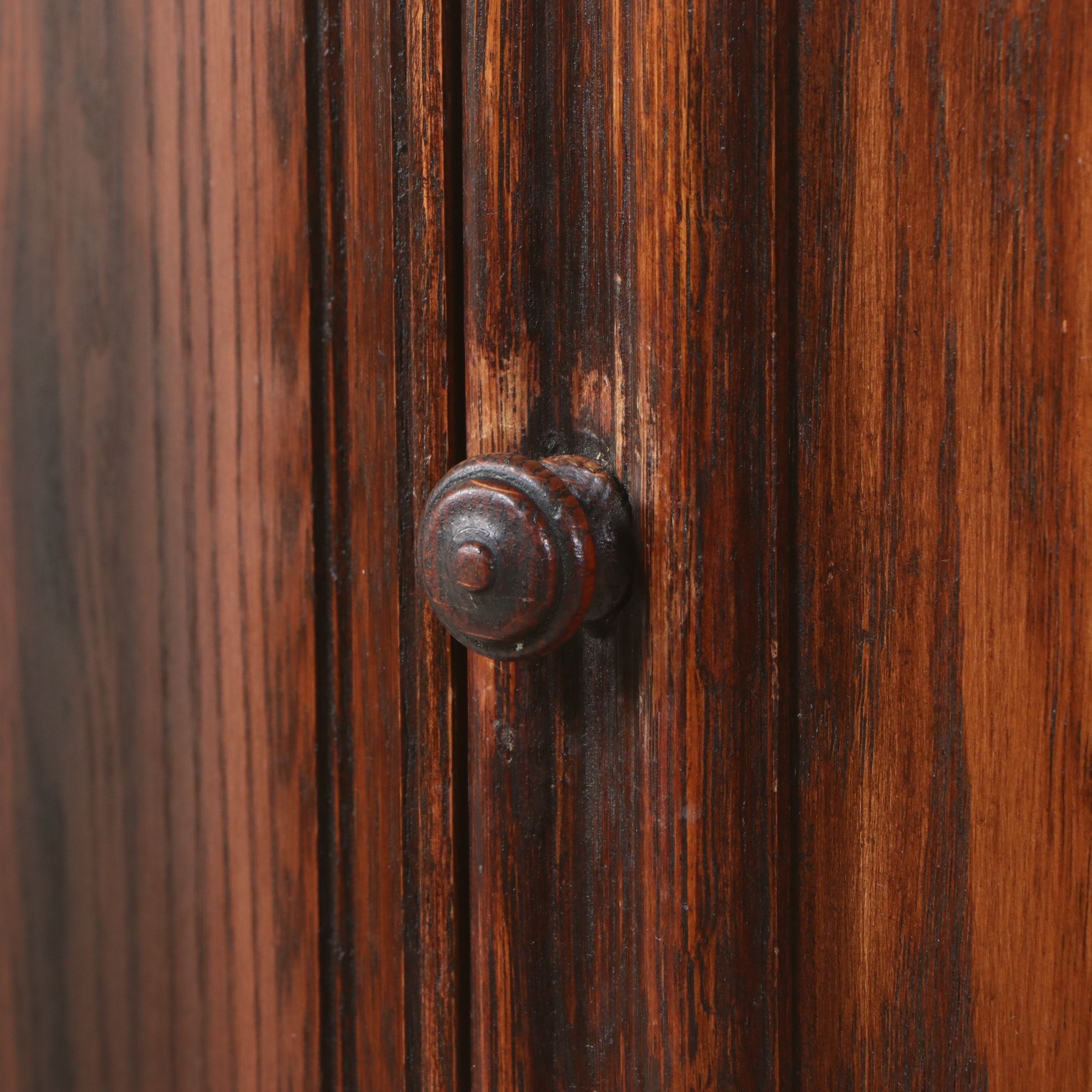 Jacobean Revival Carved Oak China Cabinet