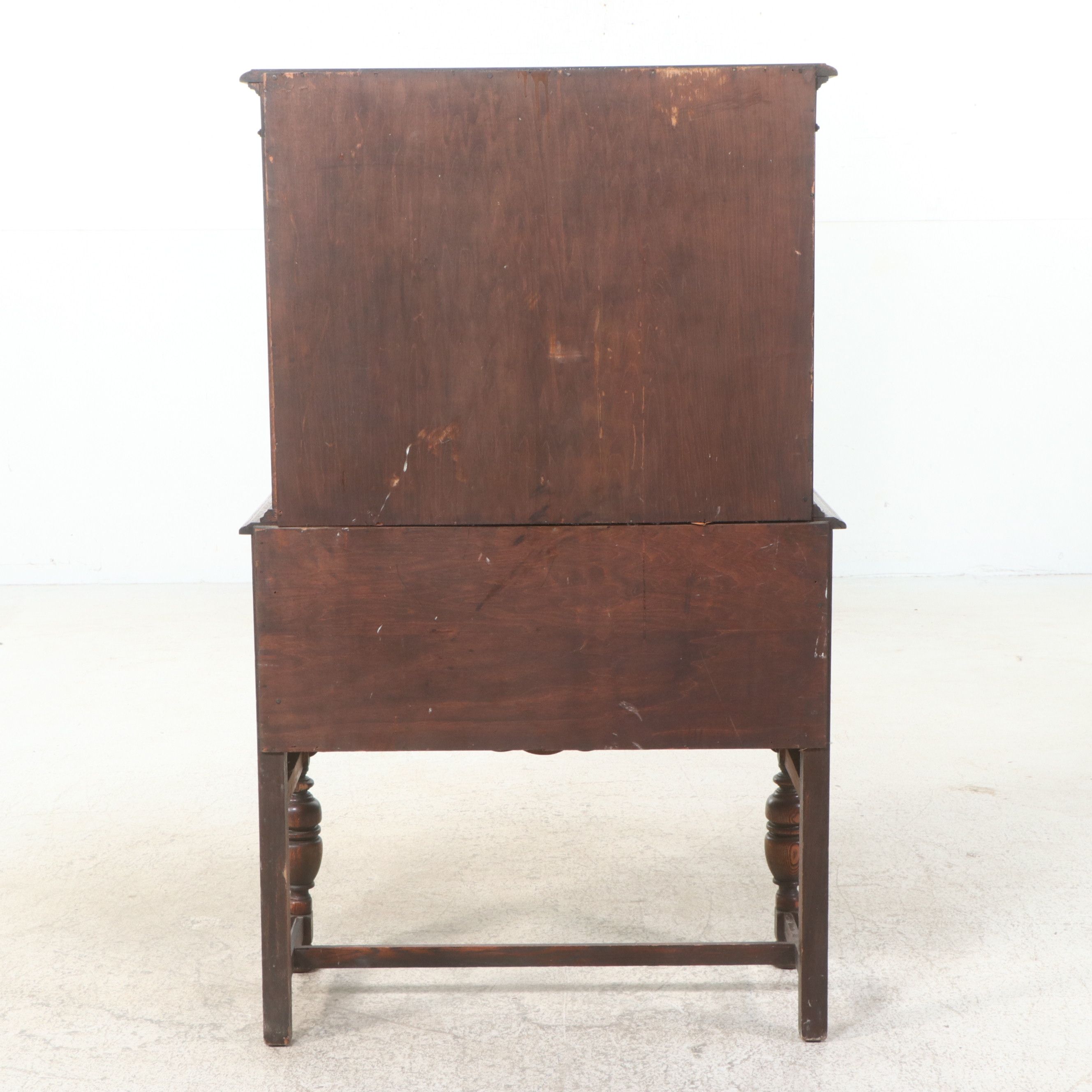 Jacobean Revival Carved Oak China Cabinet