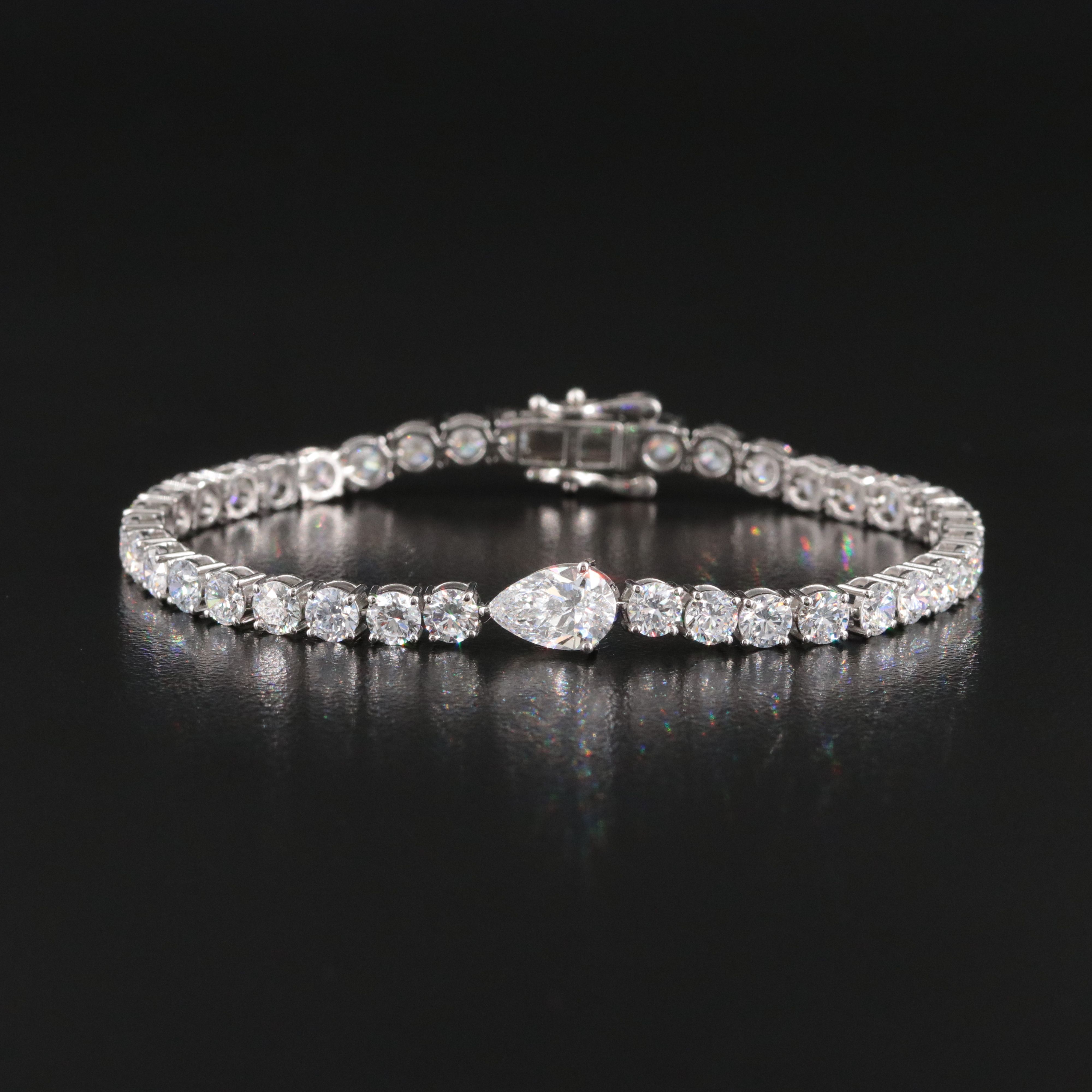 Platinum 8.69 CTW Lab Grown Diamond Line Bracelet