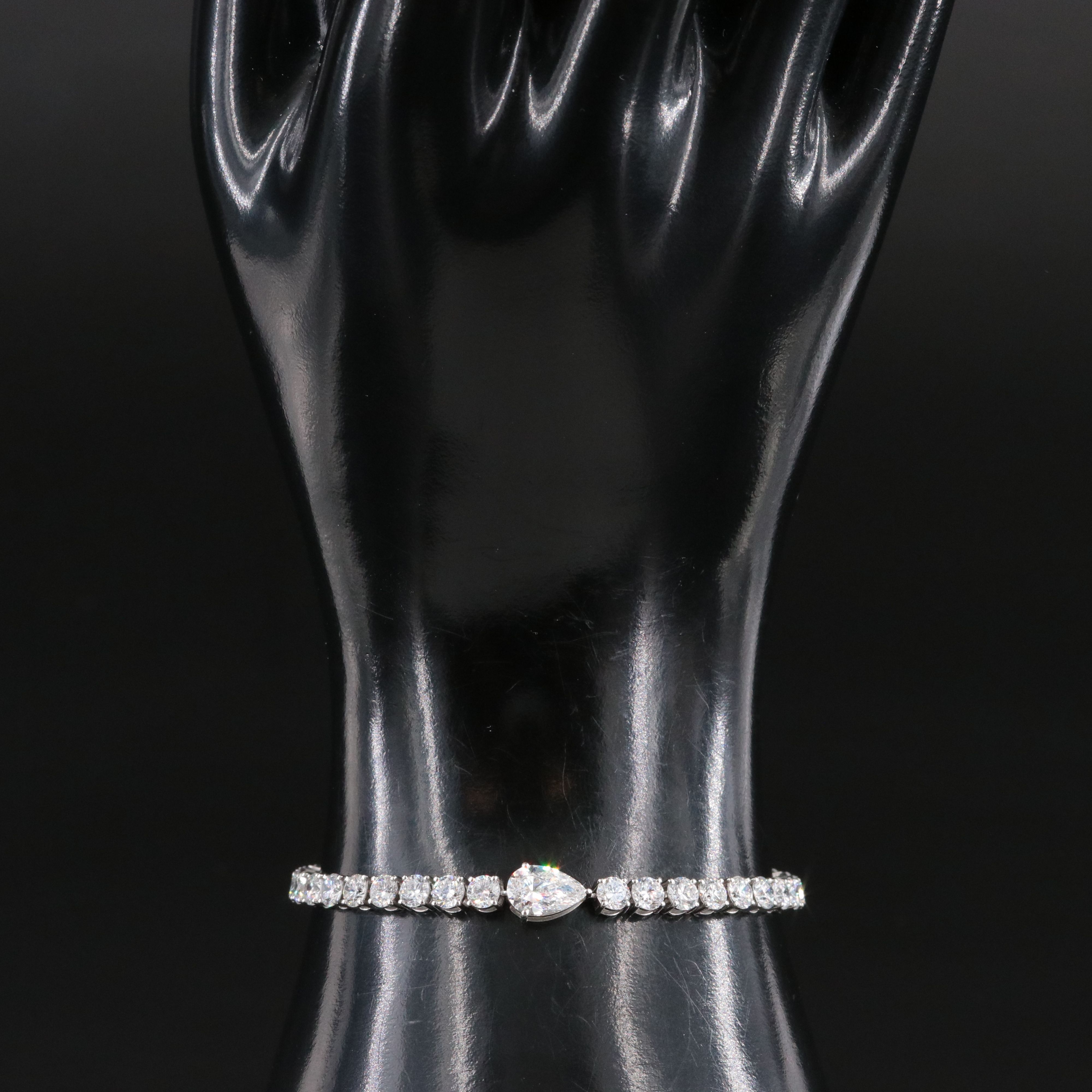 Platinum 8.69 CTW Lab Grown Diamond Line Bracelet