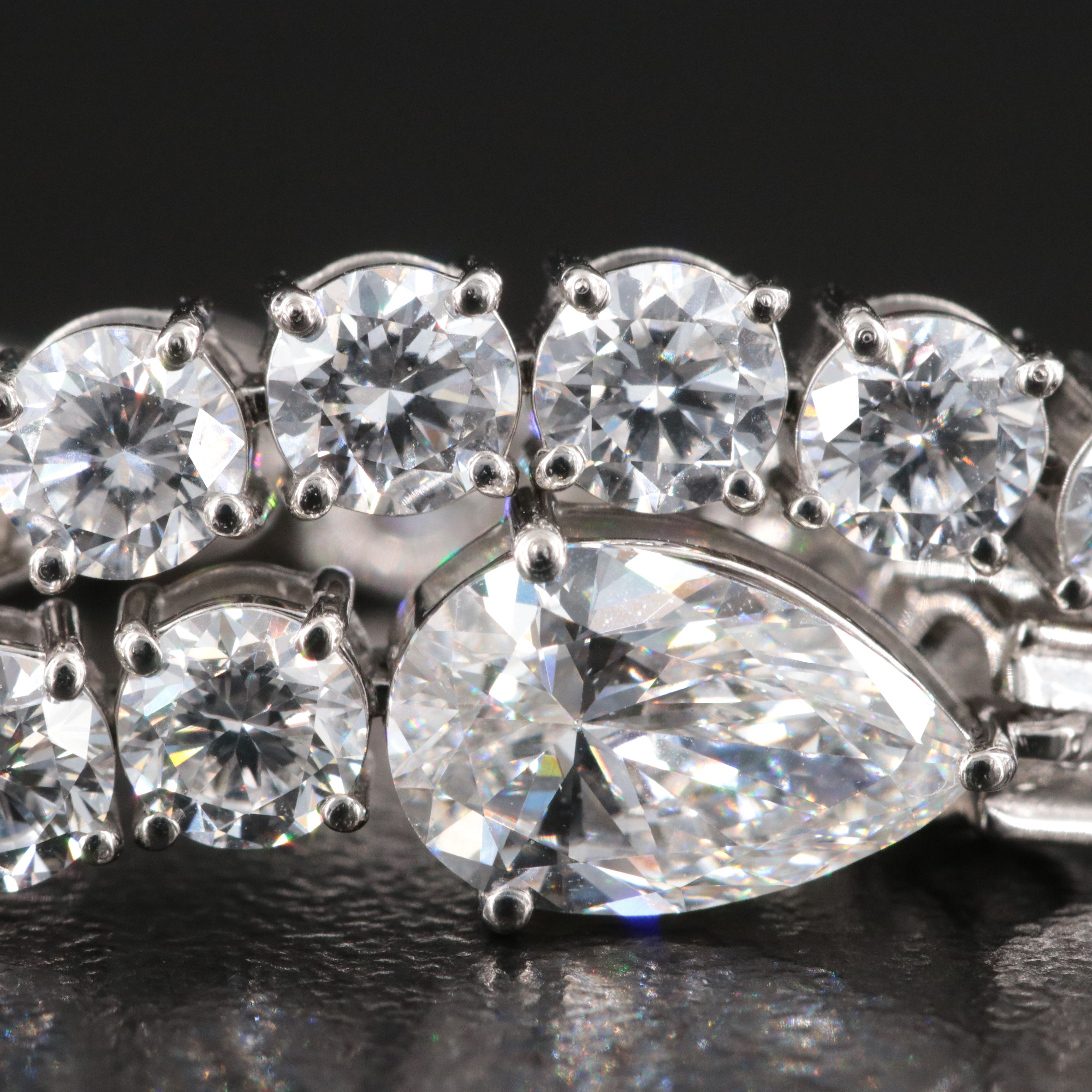 Platinum 8.69 CTW Lab Grown Diamond Line Bracelet