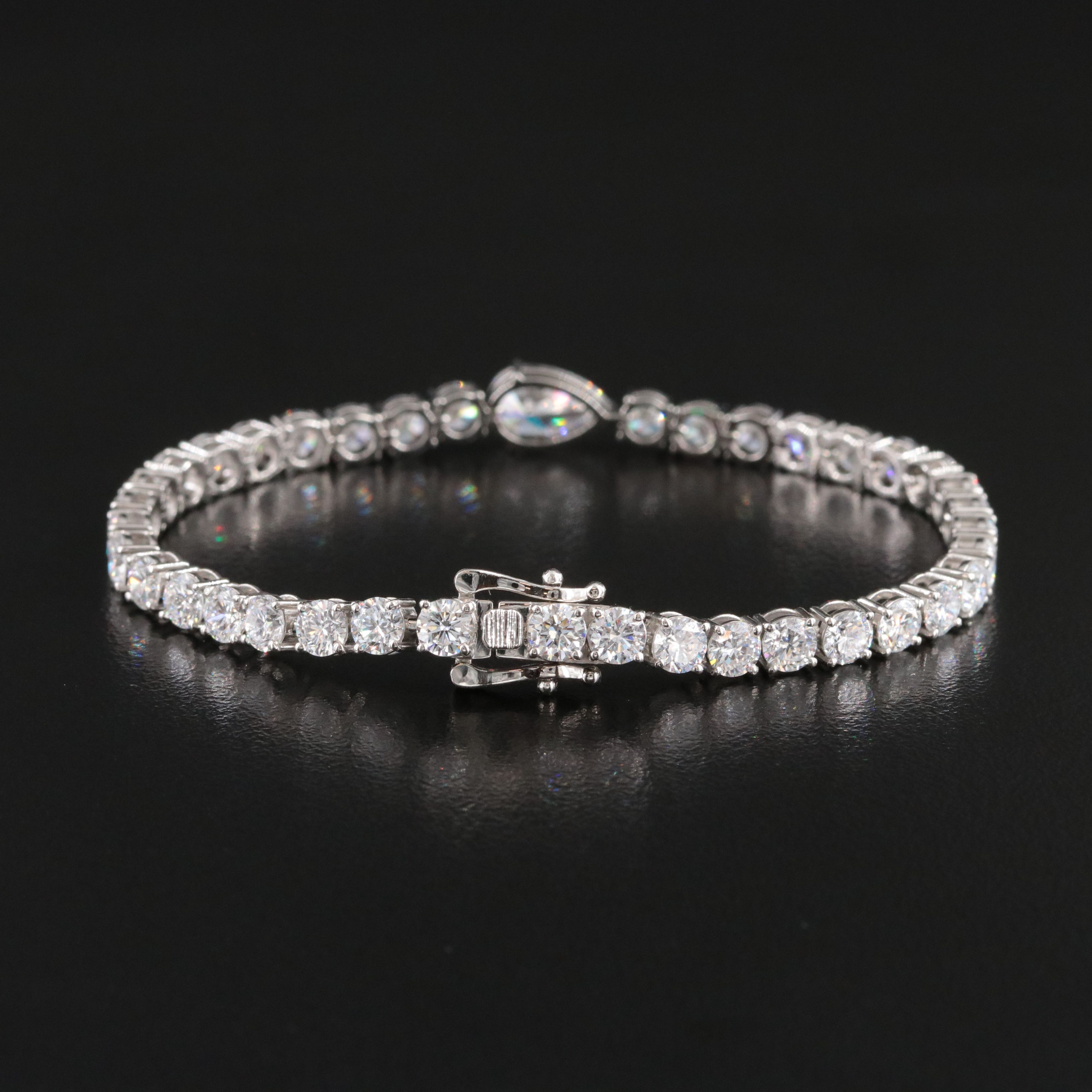 Platinum 8.69 CTW Lab Grown Diamond Line Bracelet