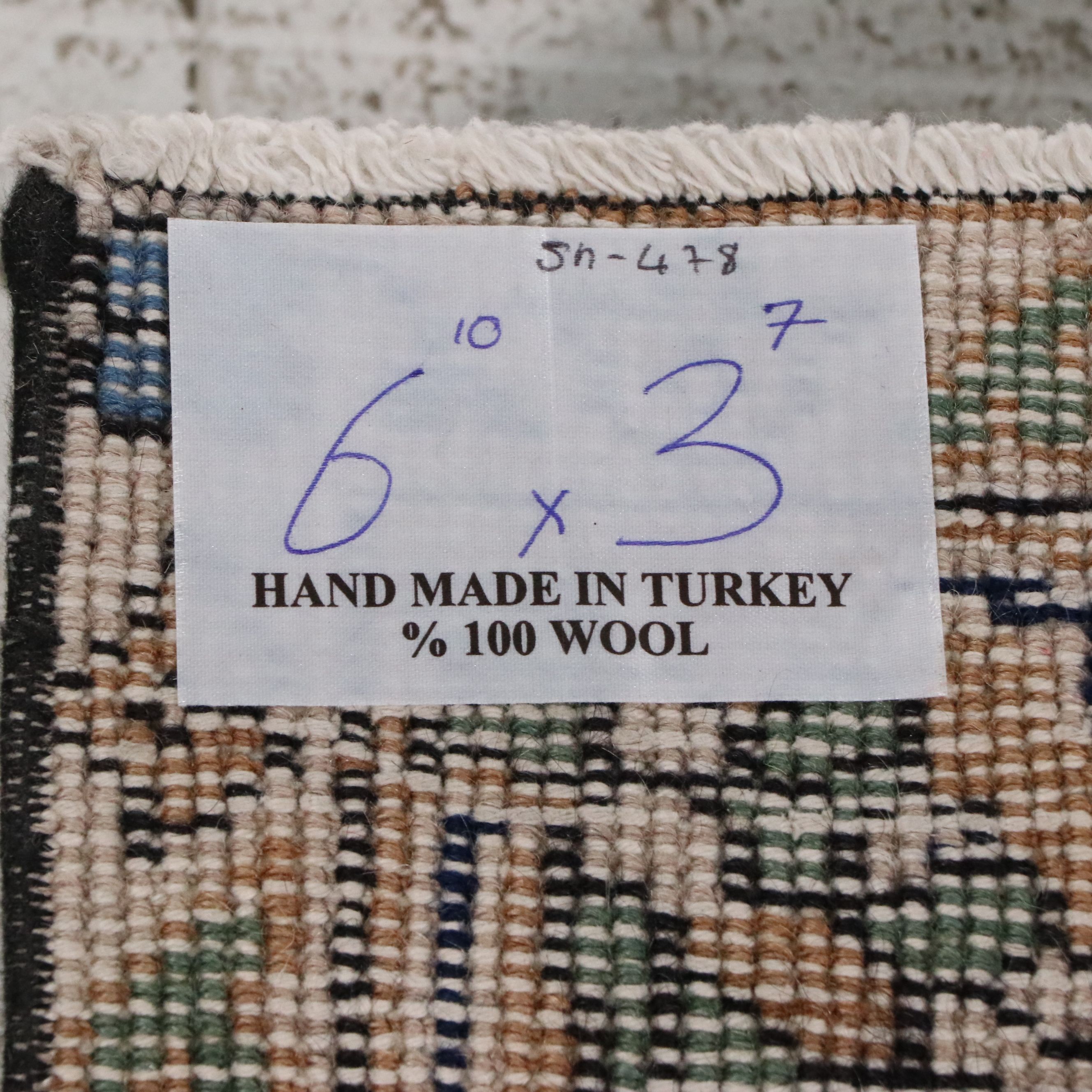 3'8 x 6'11 Hand-Knotted Turkish Taşpınar Area Rug