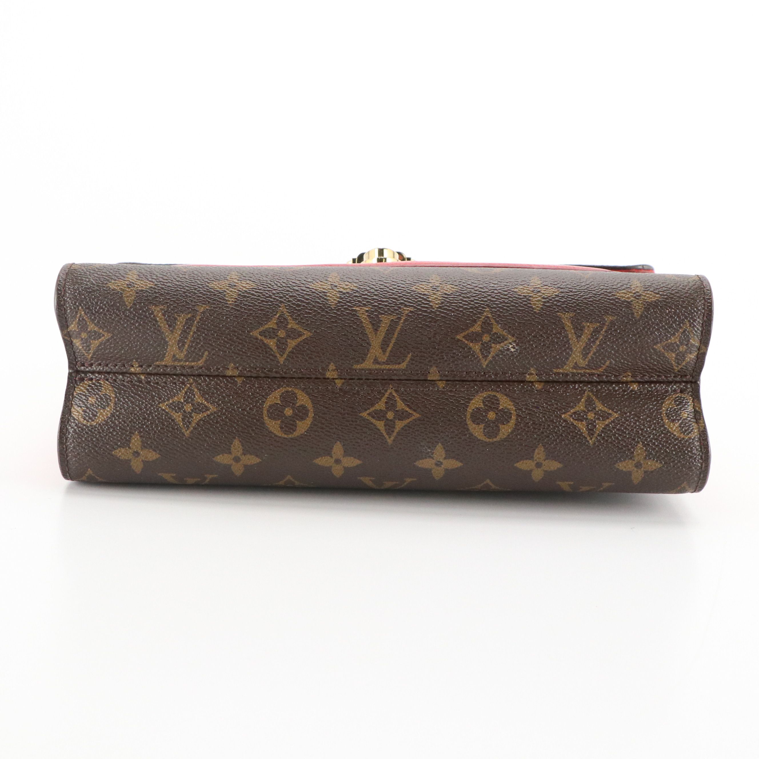 Louis Vuitton Victoire Chain Strap Bag in Monogram Canvas and Red Leather