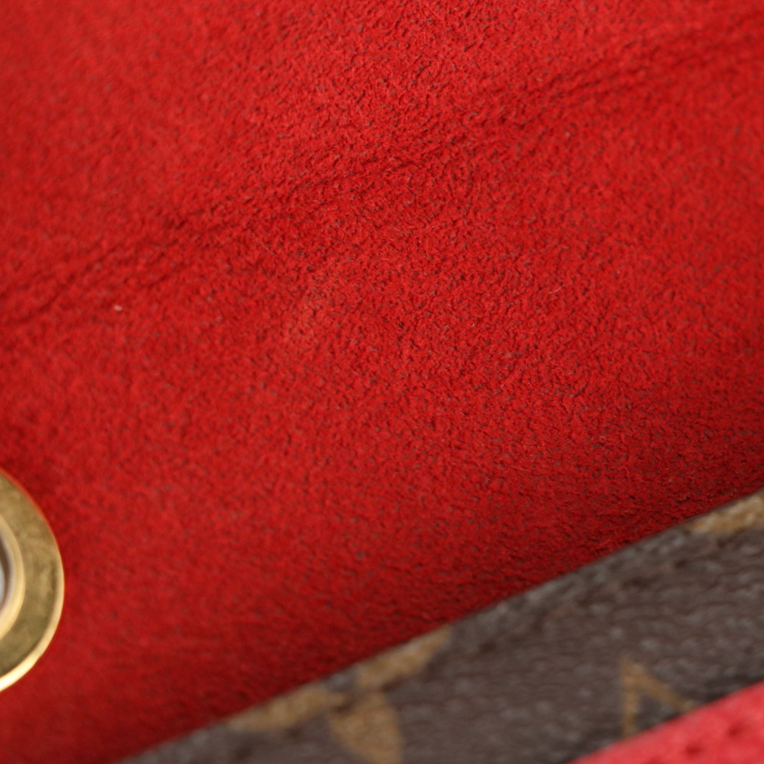 Louis Vuitton Victoire Chain Strap Bag in Monogram Canvas and Red Leather