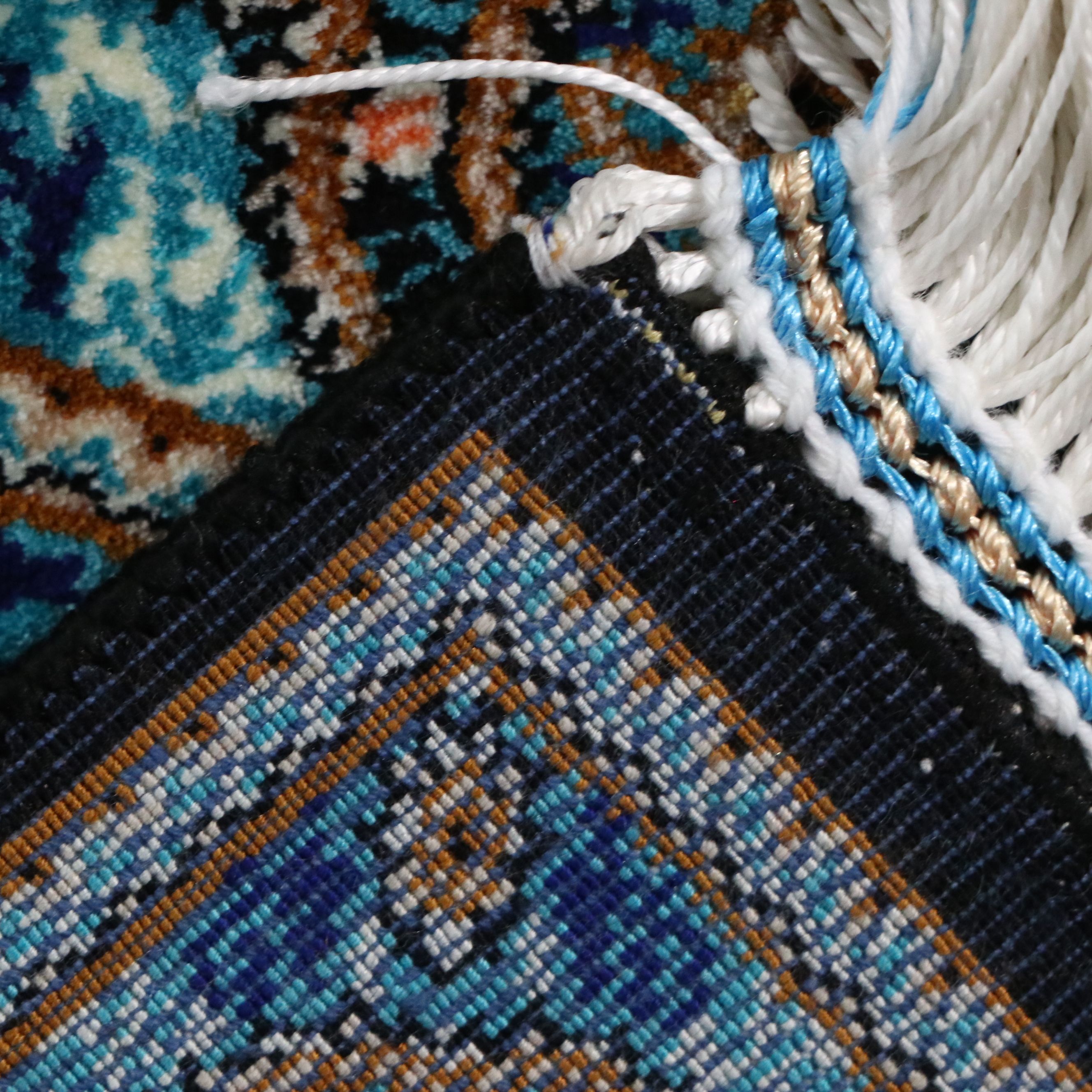 2'7 x 10'5 Hand-Knotted Jamshidi Signed Persian Qum Silk Carpet Runner