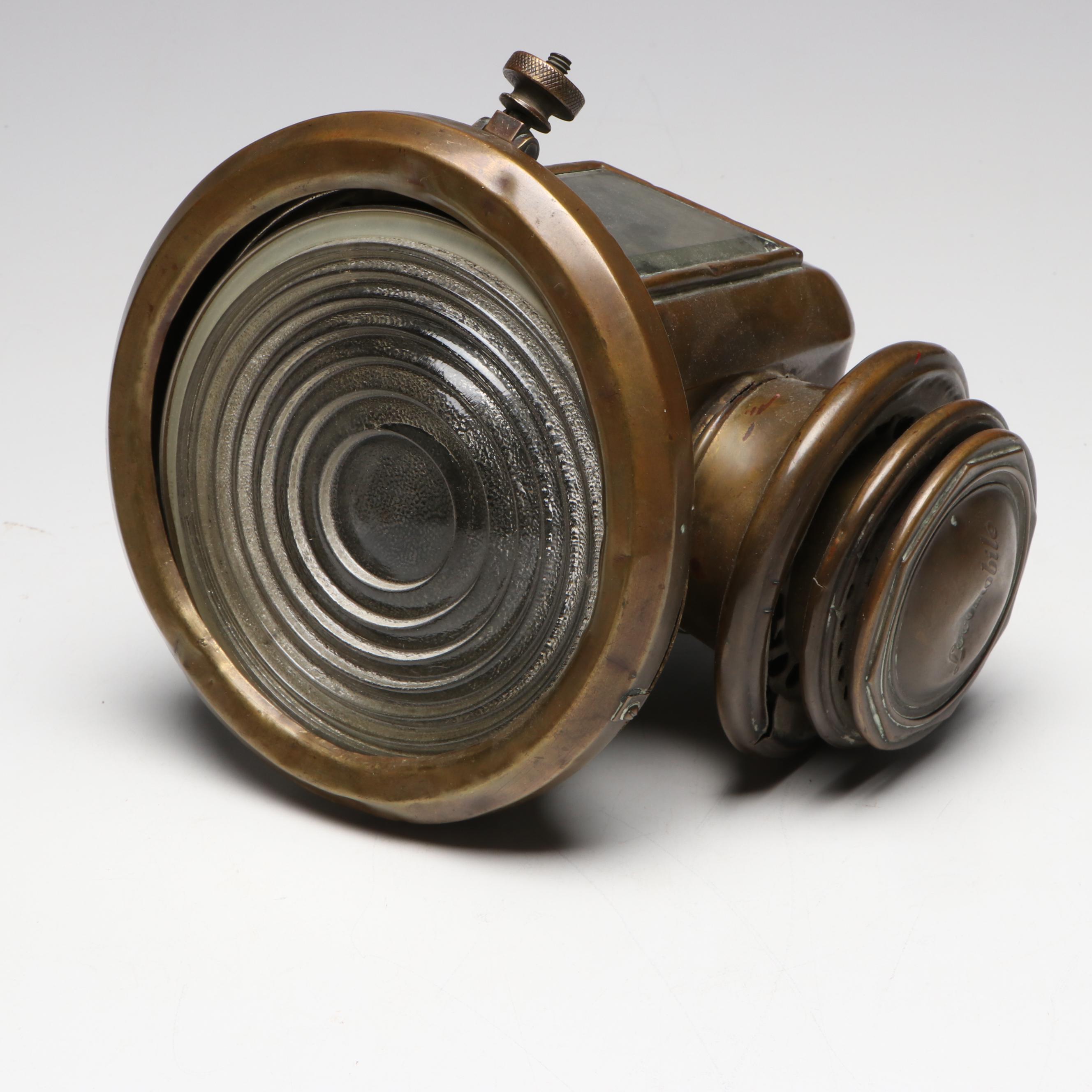 1913 Locomobile Brass Carbide Auto Lamp