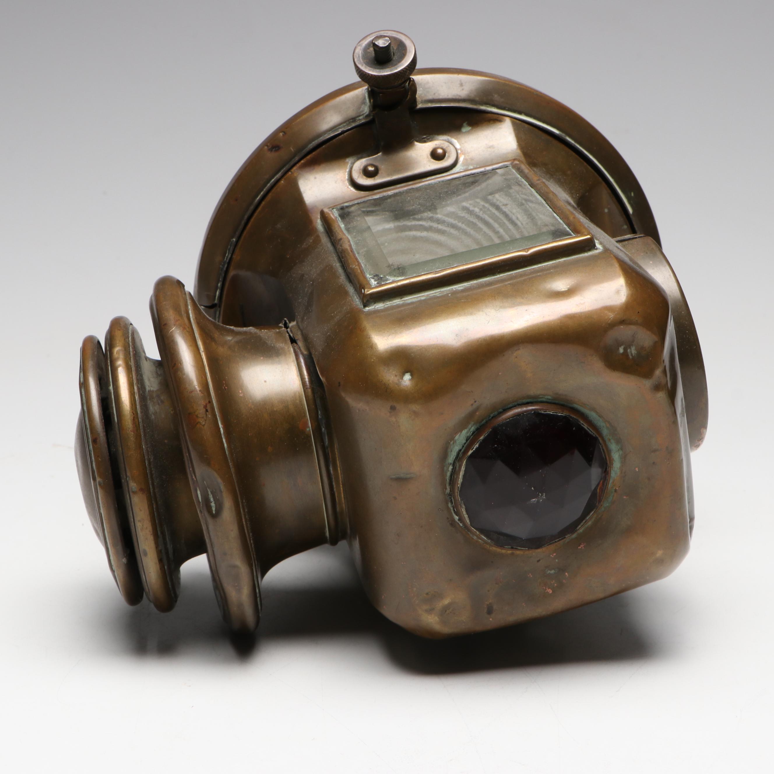 1913 Locomobile Brass Carbide Auto Lamp