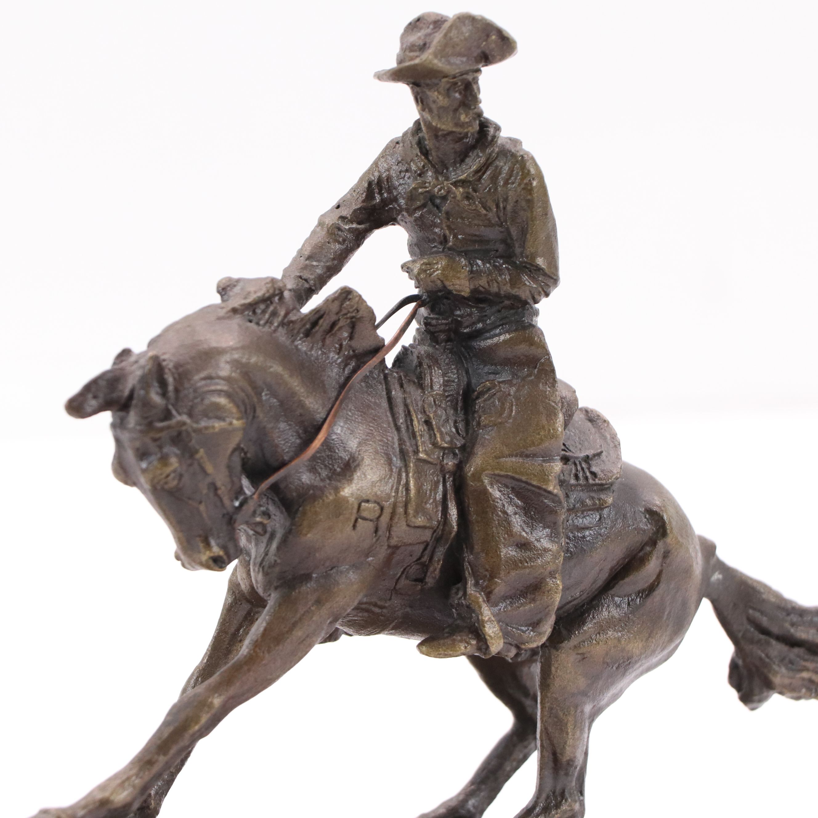 Frederic Remington Cast Bronze Sculpture "The Cowboy," 1998