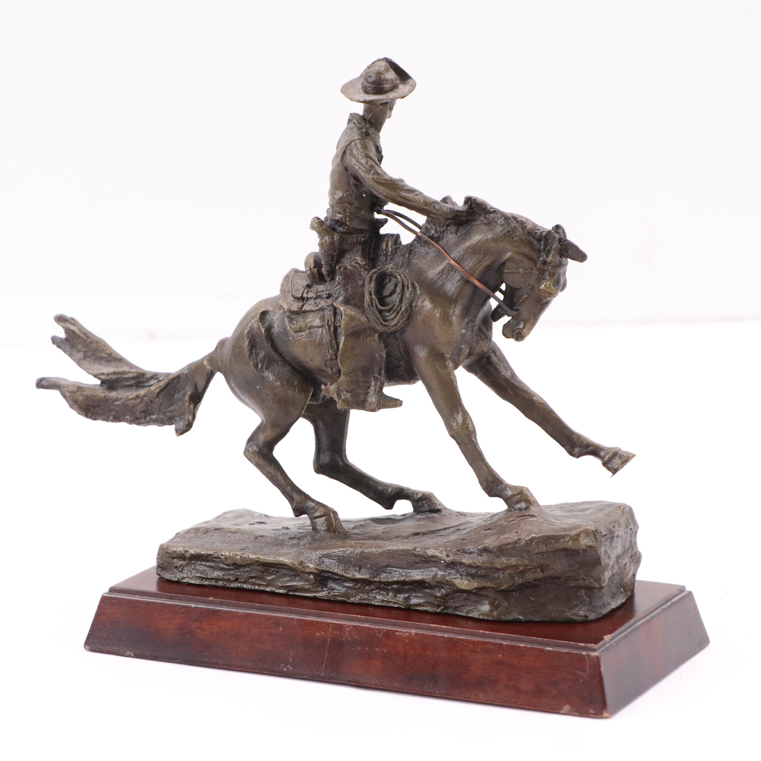 Frederic Remington Cast Bronze Sculpture "The Cowboy," 1998