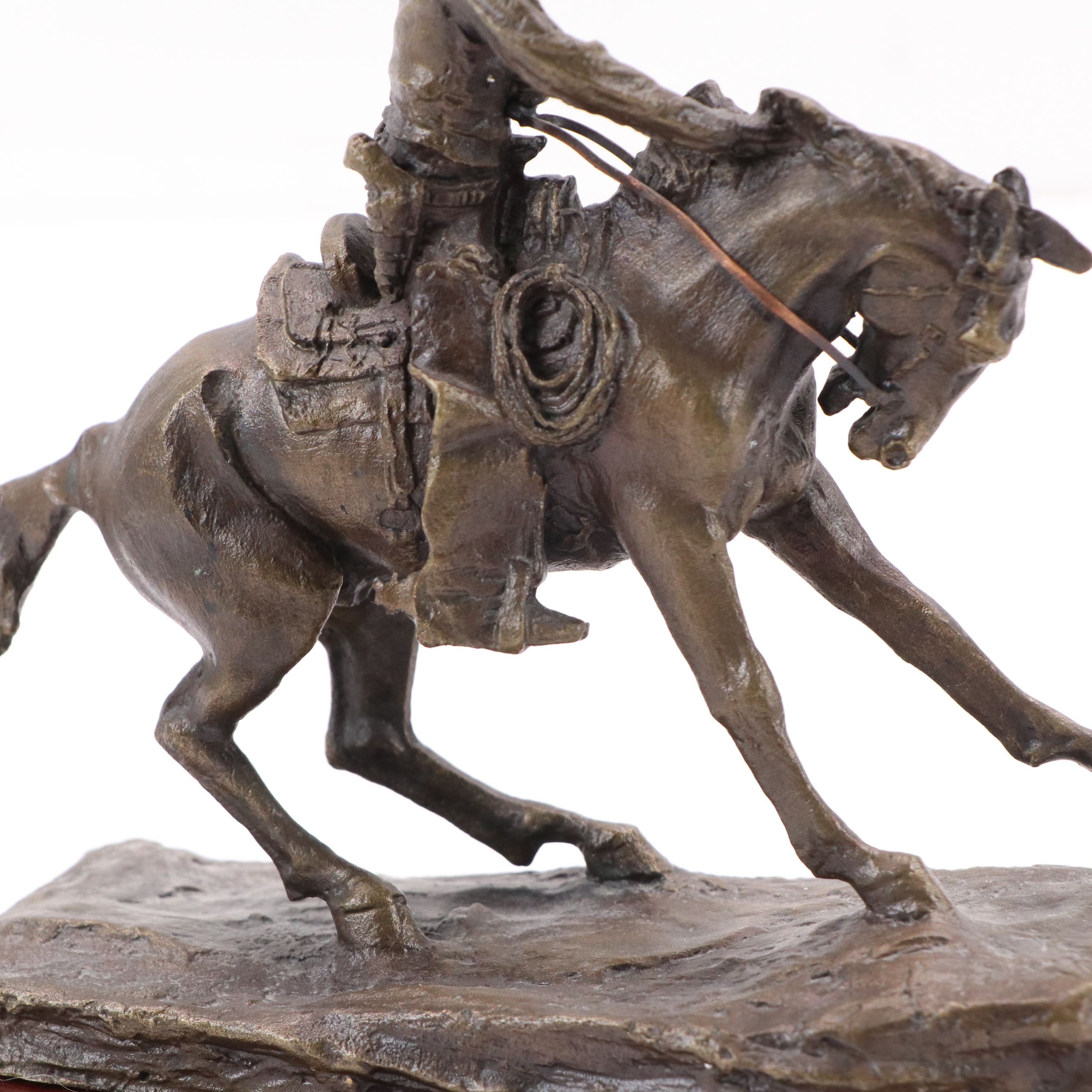 Frederic Remington Cast Bronze Sculpture "The Cowboy," 1998