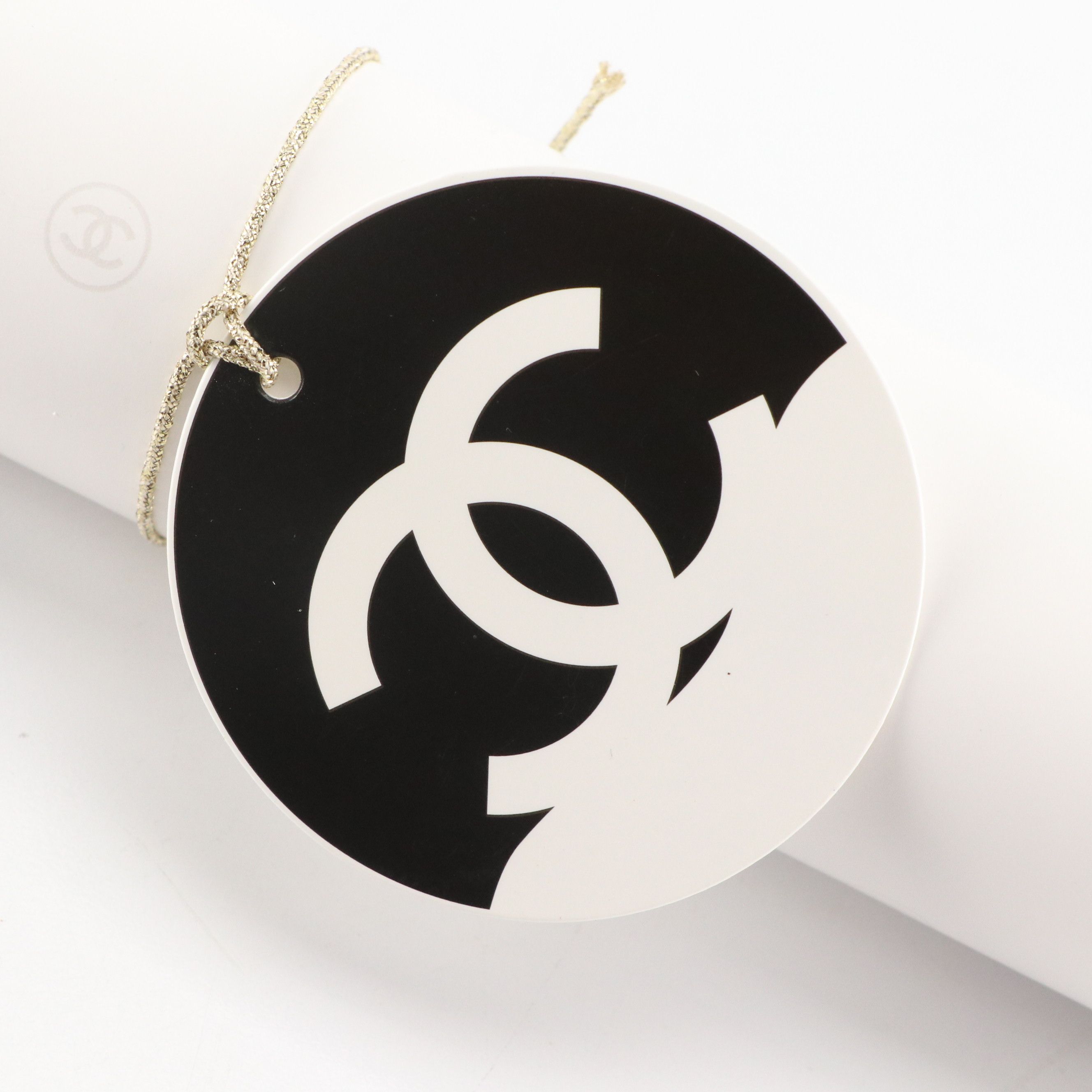 Chanel Logo Wrapping Paper, Gift Tags, Ribbons, Retail Bag, and Box Sleeve