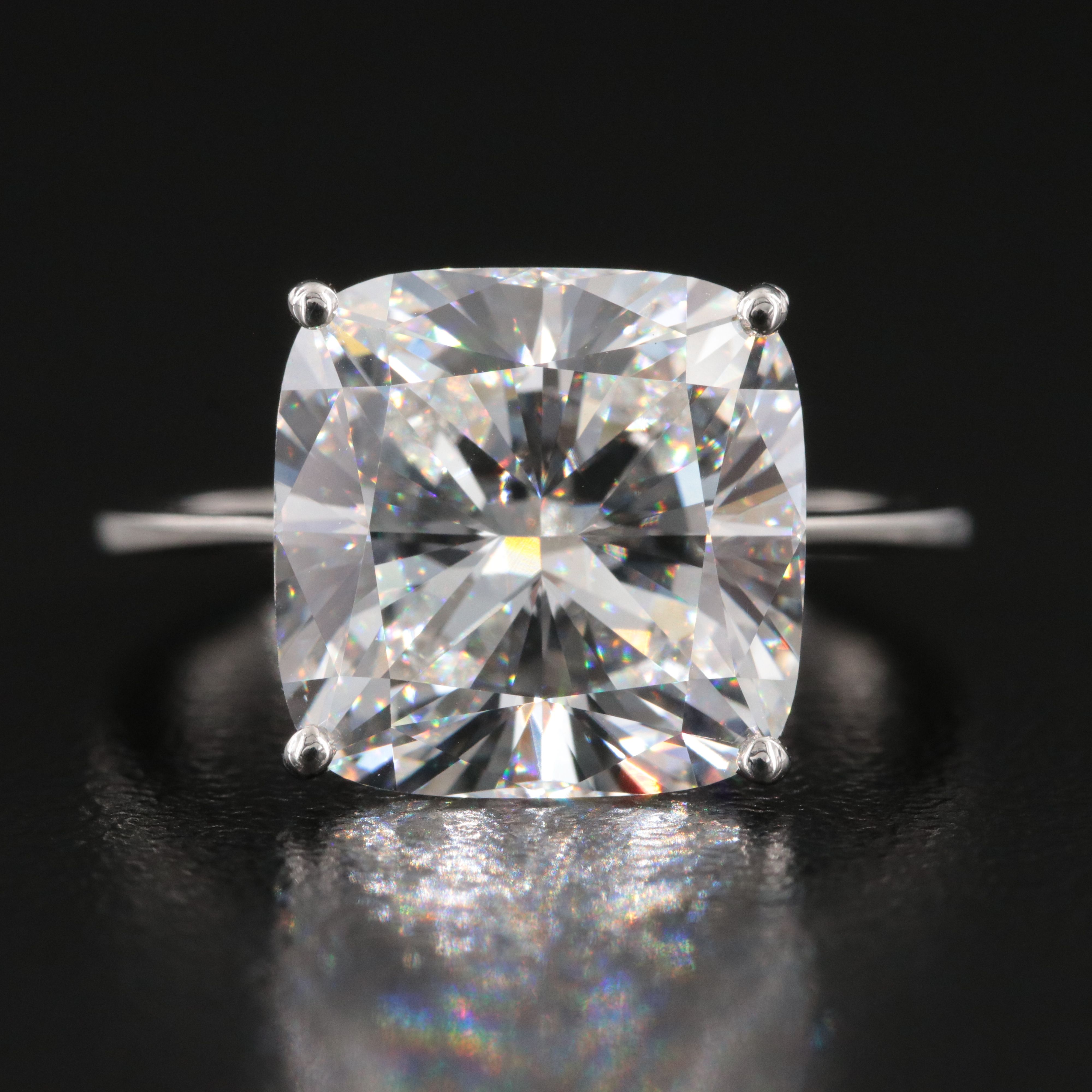 Platinum 7.02 CT Lab Grown Diamond Solitaire Ring with IGI Report