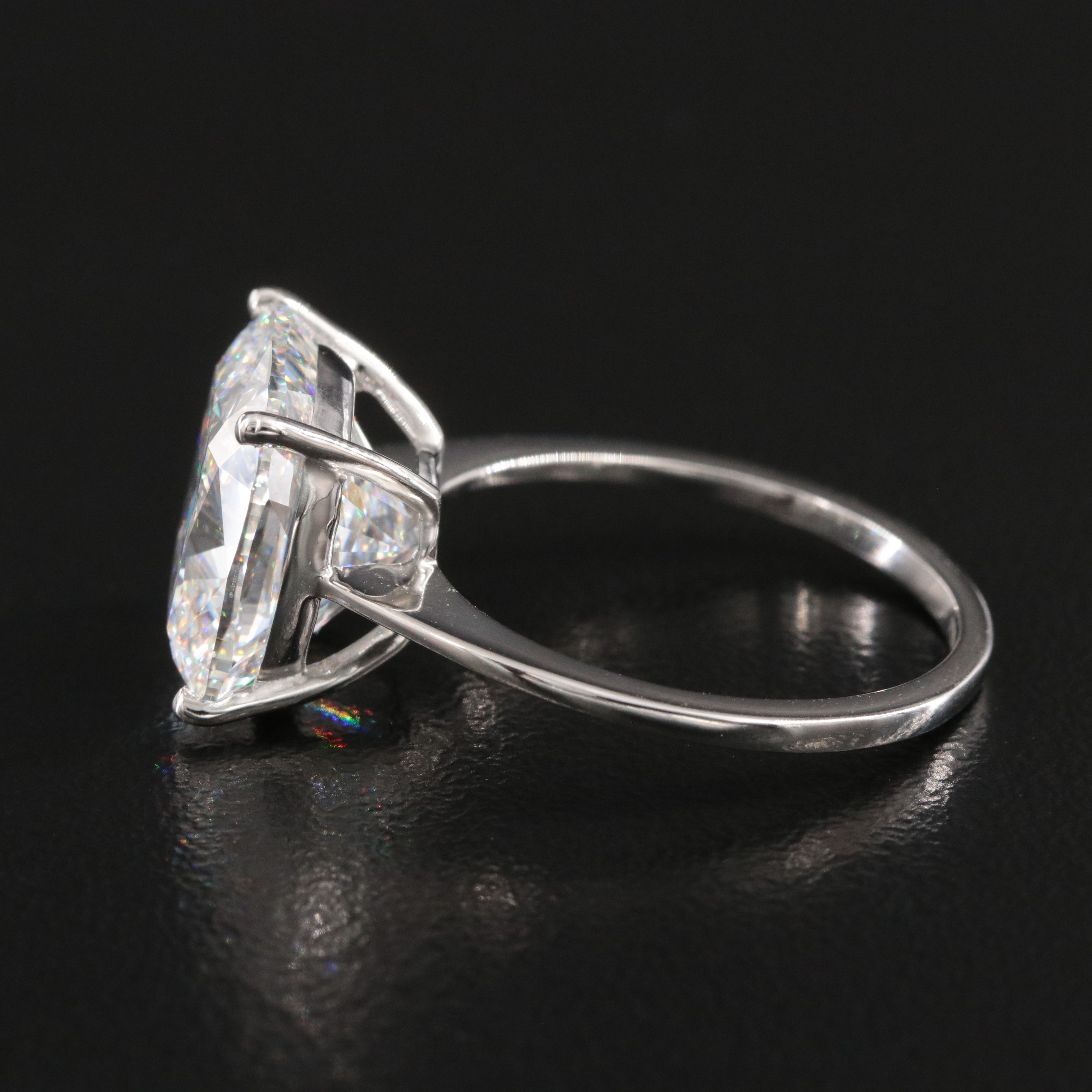 Platinum 7.02 CT Lab Grown Diamond Solitaire Ring with IGI Report