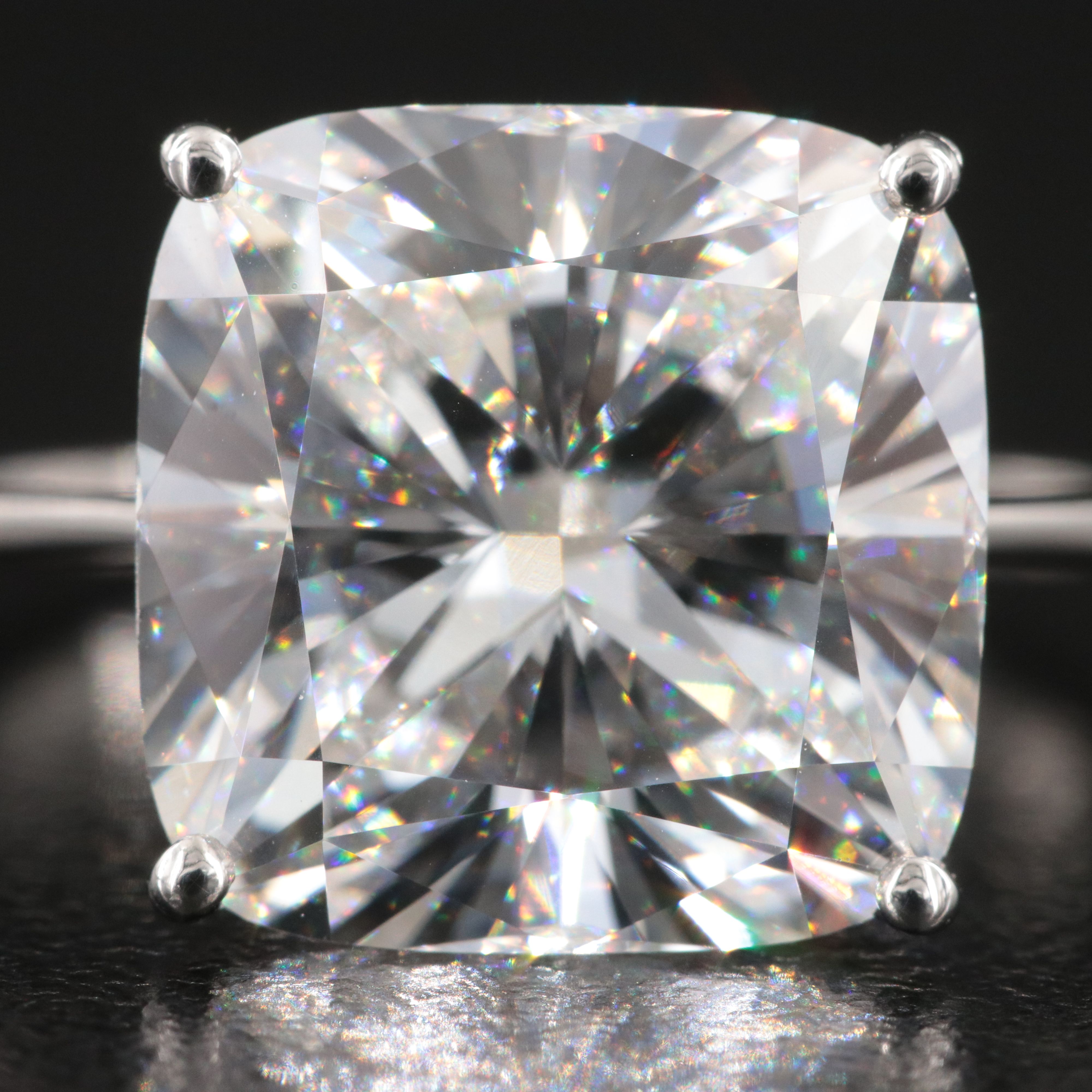 Platinum 7.02 CT Lab Grown Diamond Solitaire Ring with IGI Report