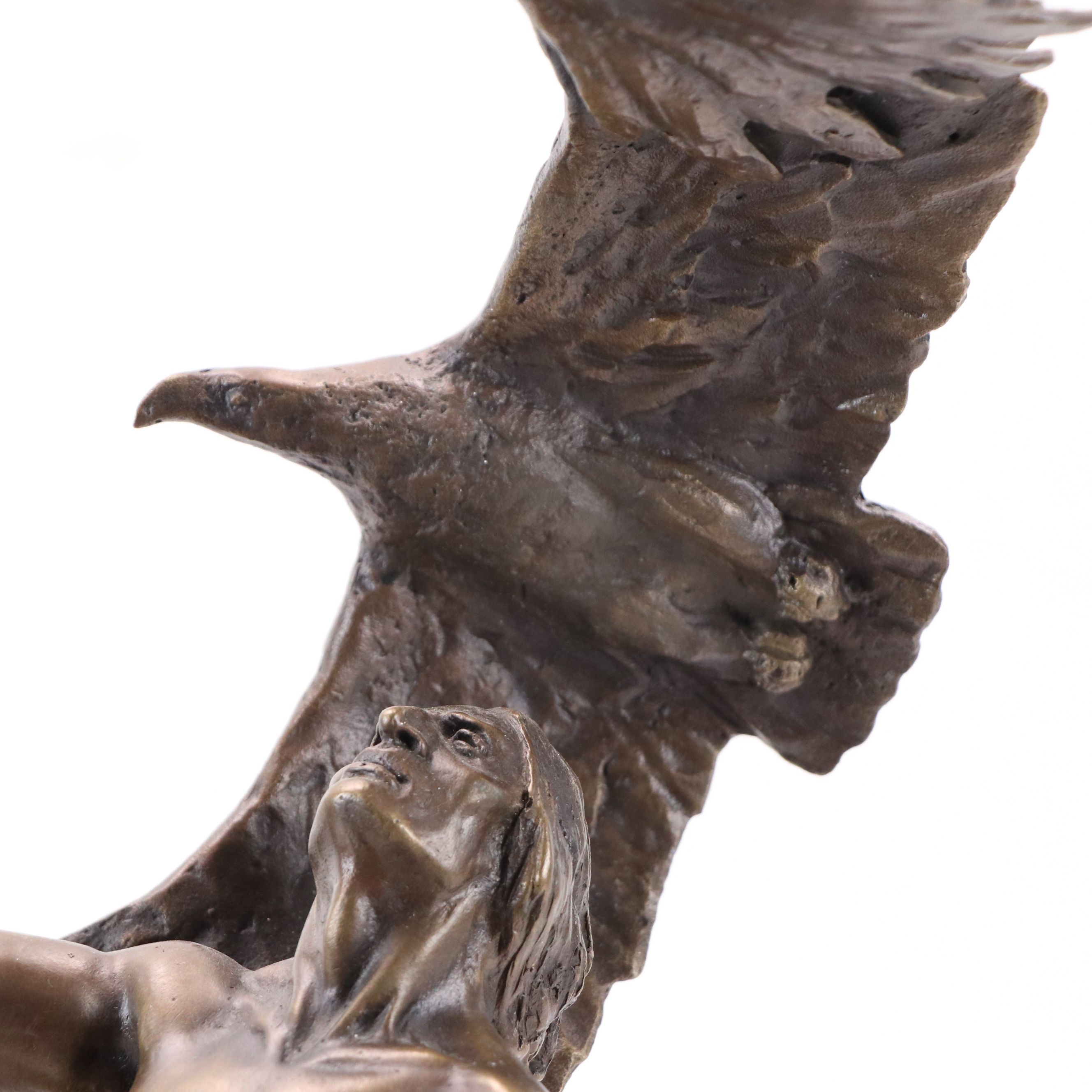 Patinated Bronze Statue After Buck McCain "Soaring Spirits"