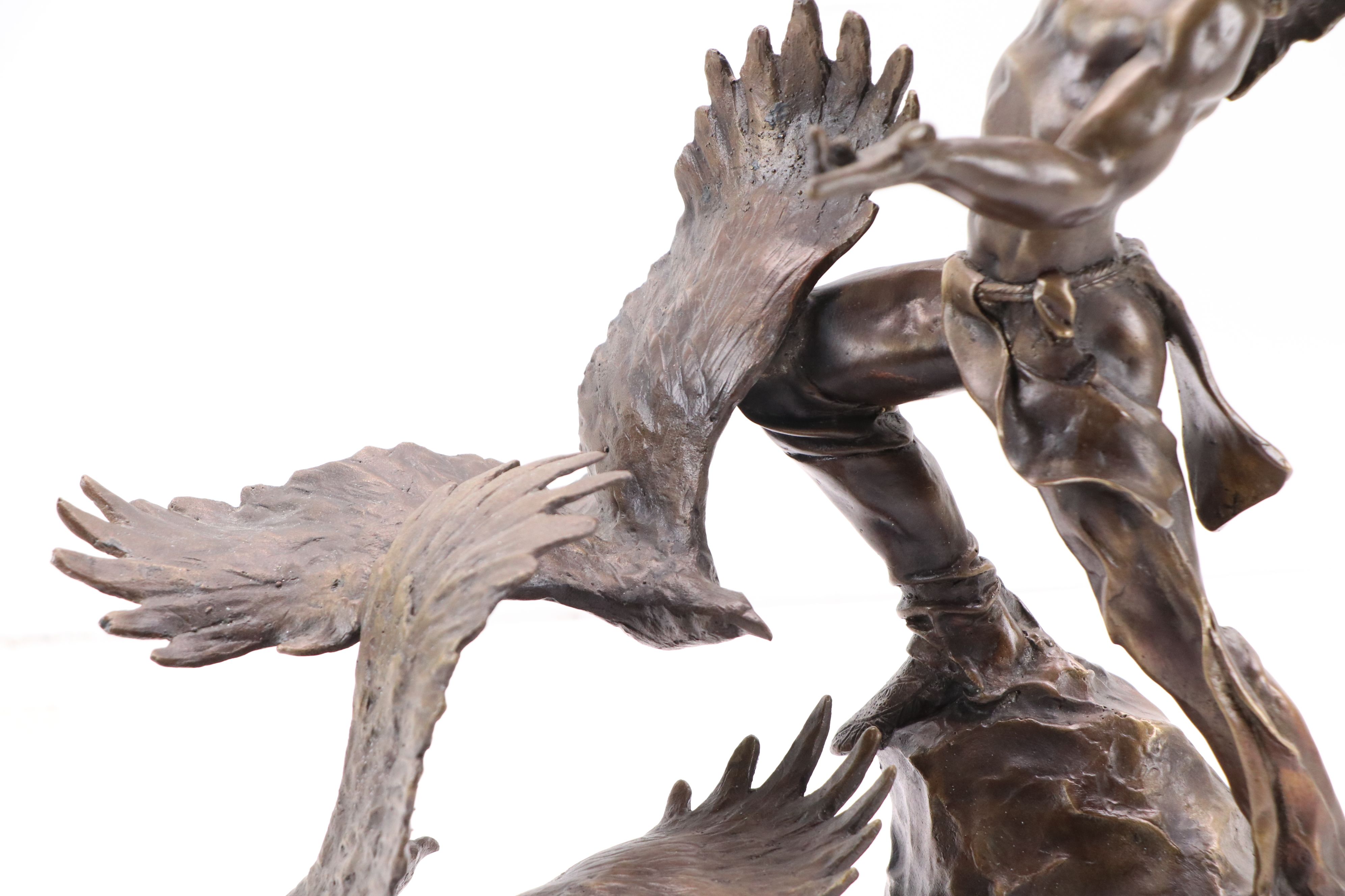 Patinated Bronze Statue After Buck McCain "Soaring Spirits"