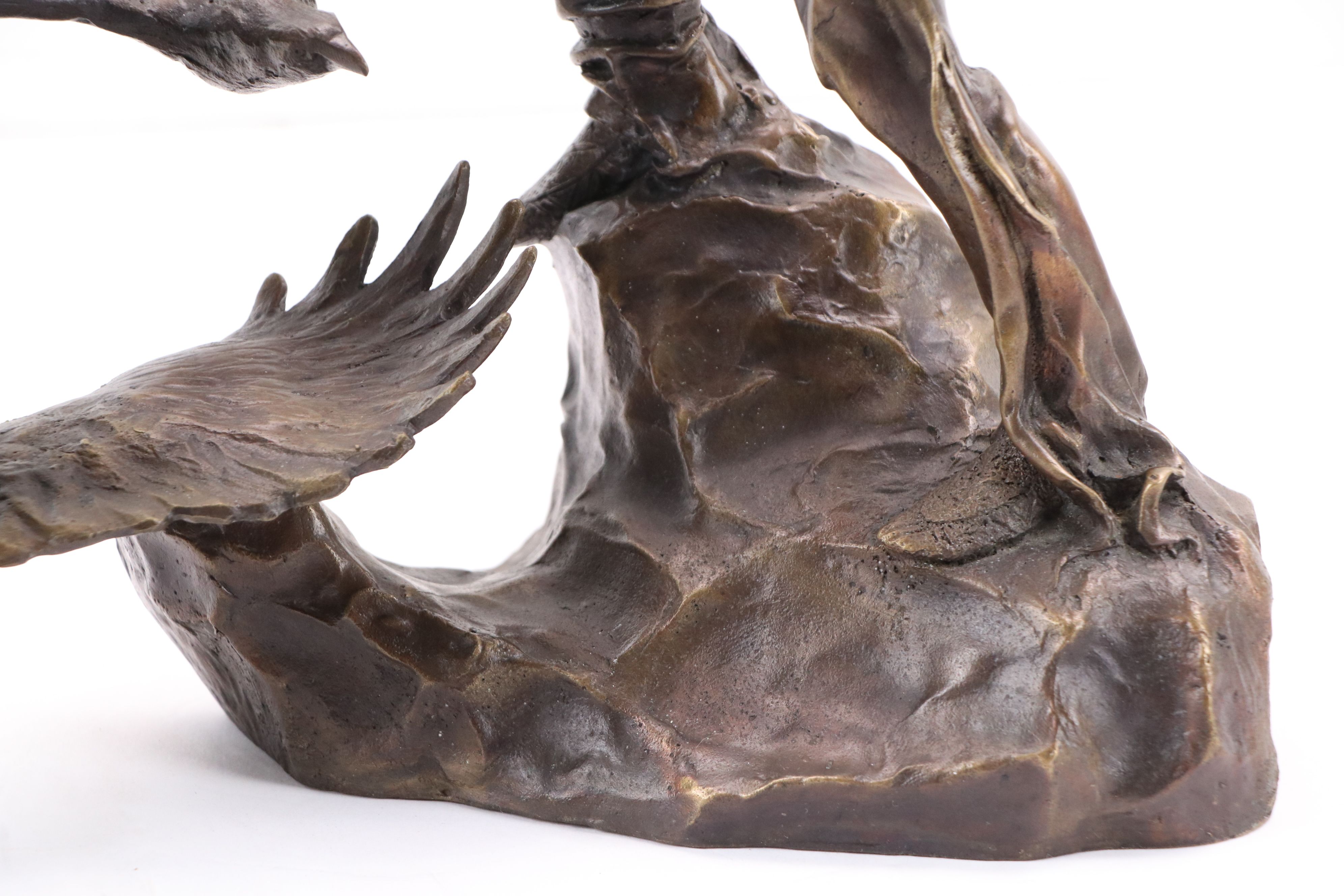 Patinated Bronze Statue After Buck McCain "Soaring Spirits"