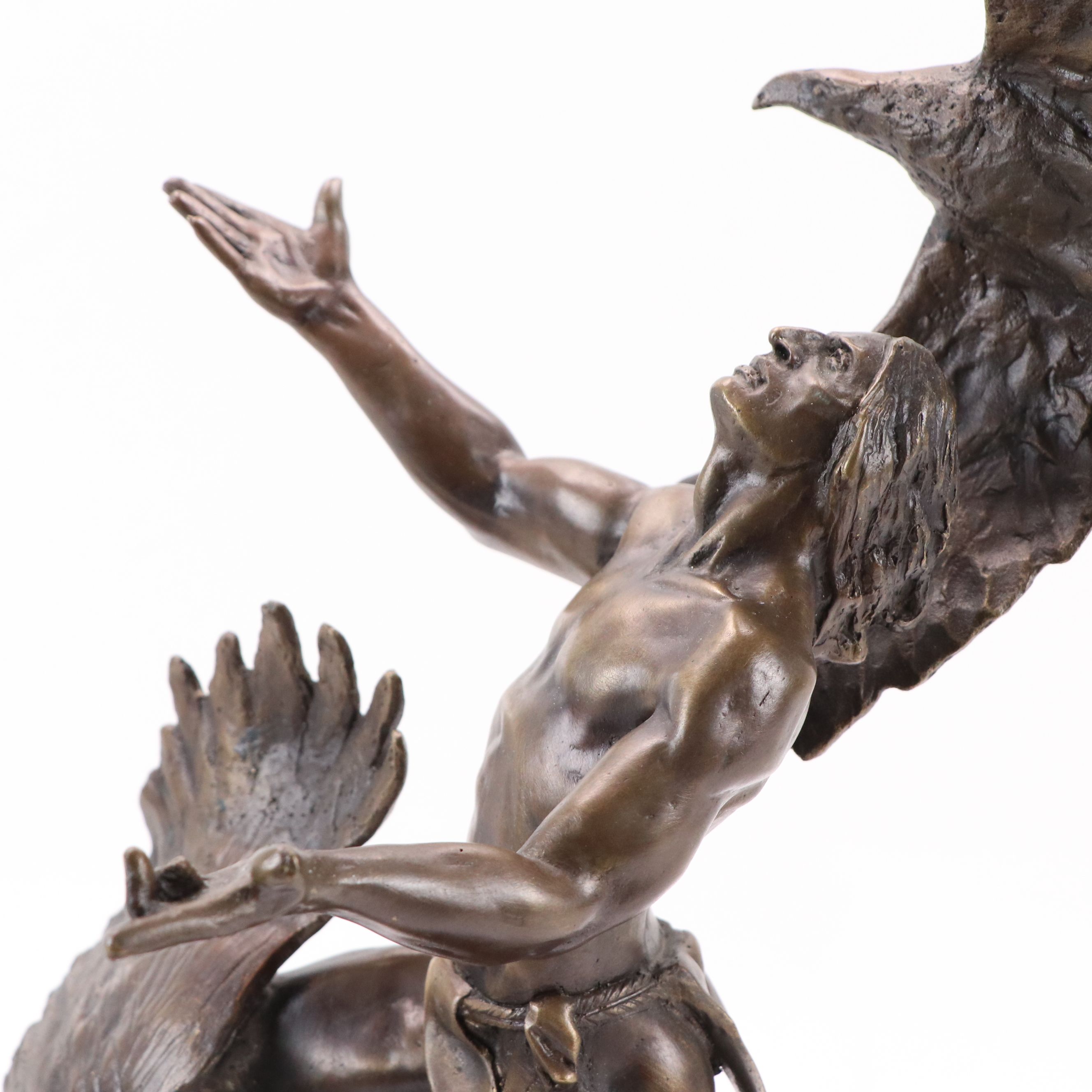 Patinated Bronze Statue After Buck McCain "Soaring Spirits"