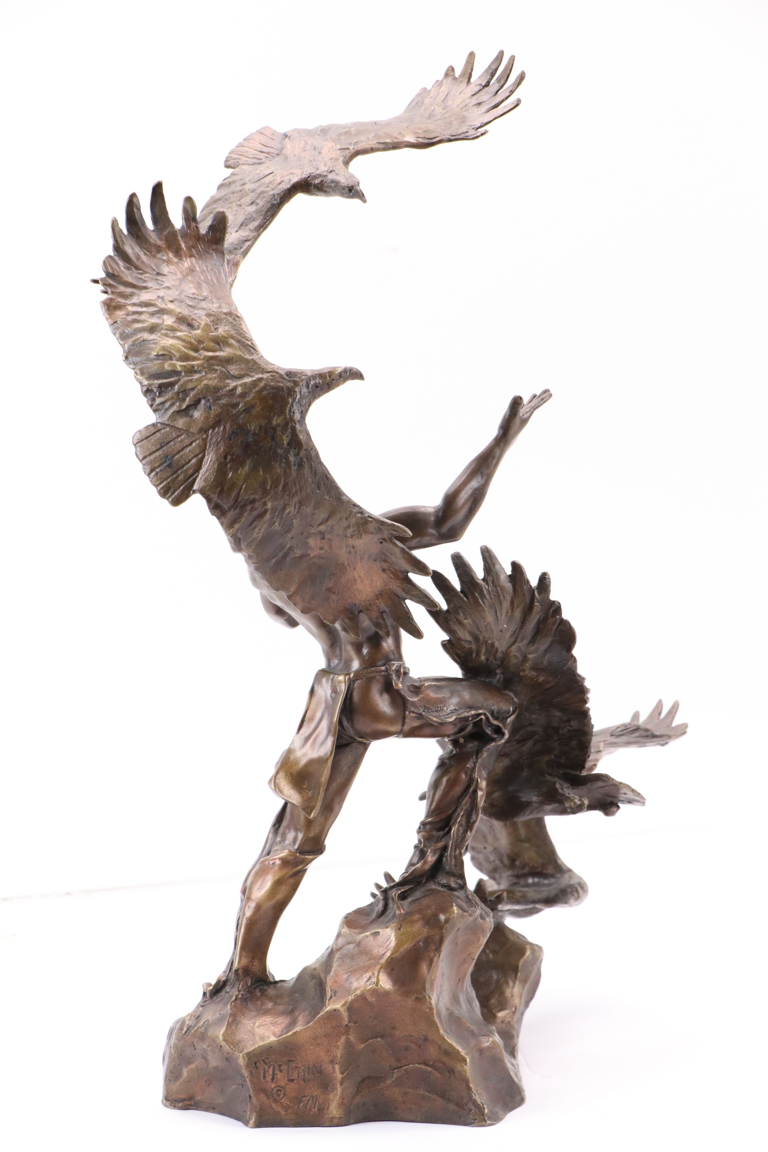 Patinated Bronze Statue After Buck McCain "Soaring Spirits"
