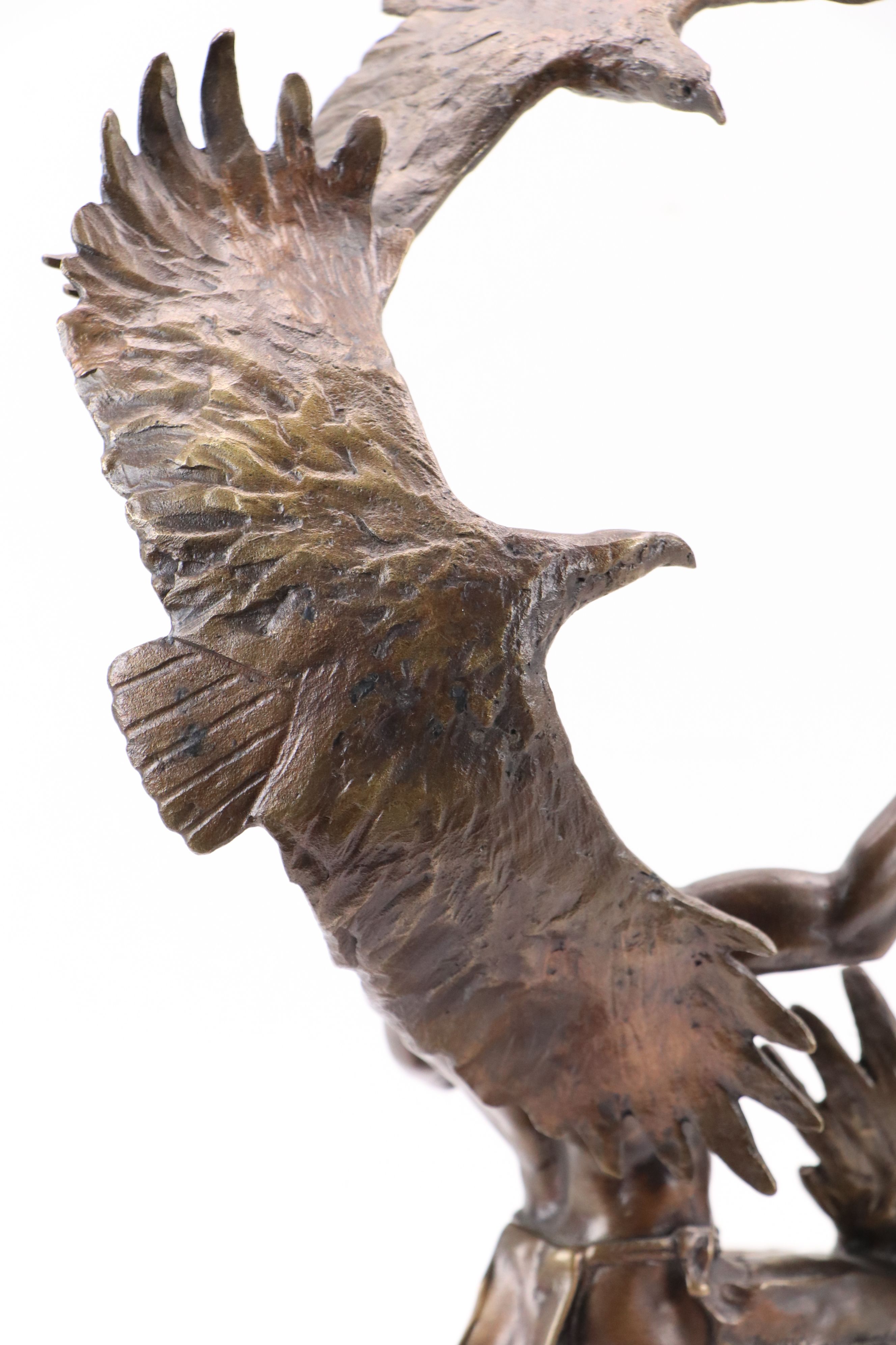 Patinated Bronze Statue After Buck McCain "Soaring Spirits"