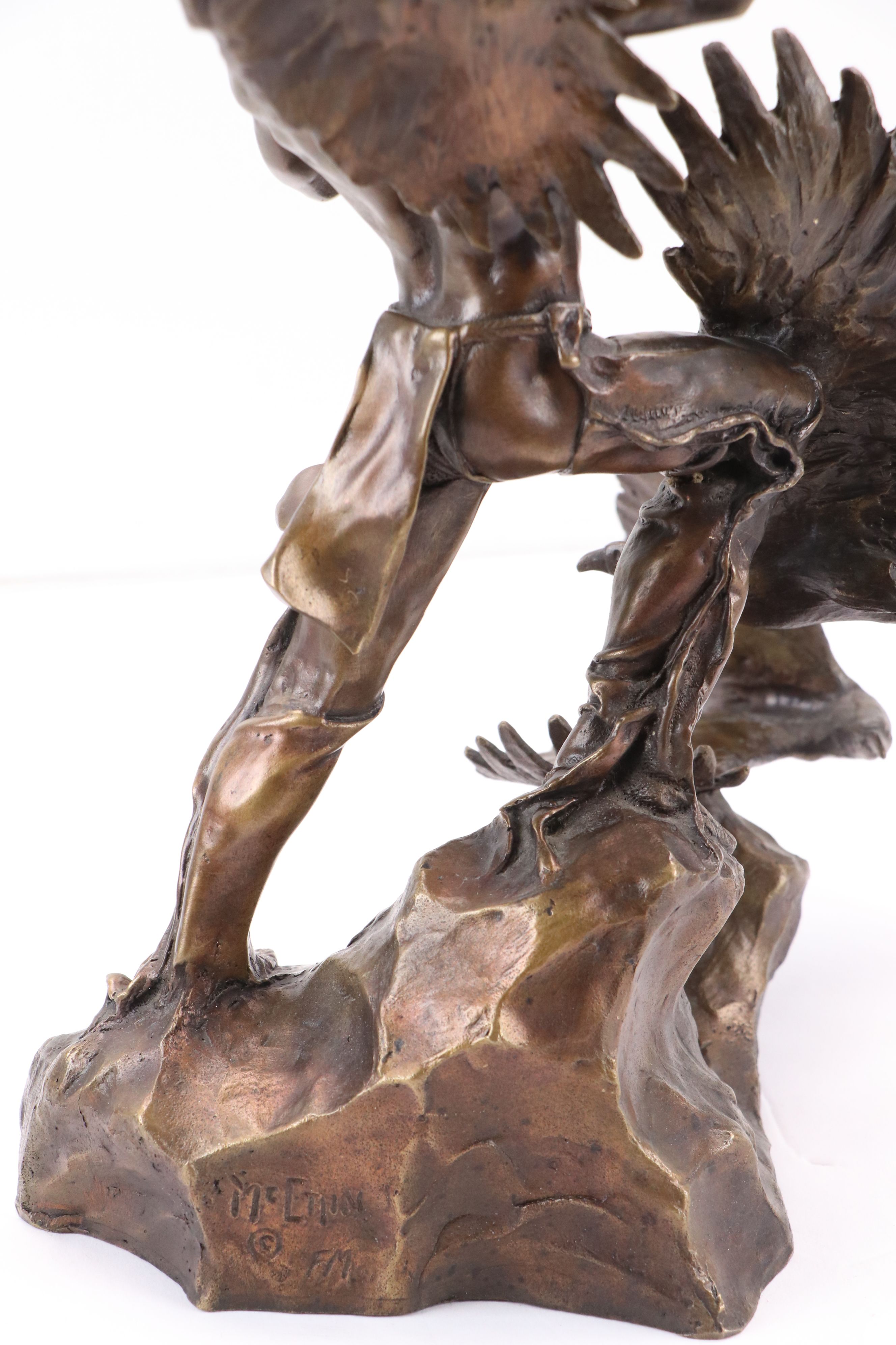 Patinated Bronze Statue After Buck McCain "Soaring Spirits"