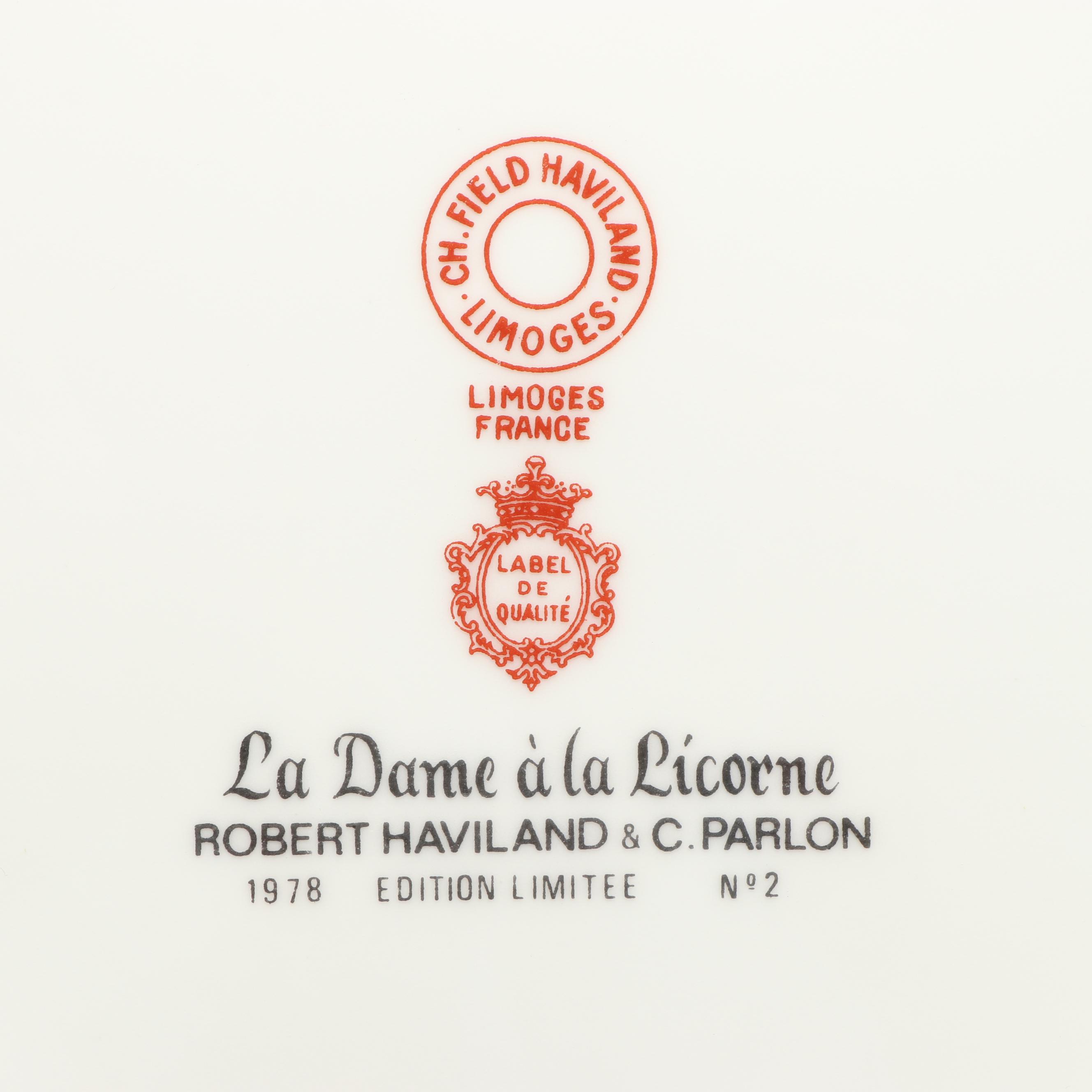 Robert Haviland & C. Parlon "La Dame à la Licorne" Porcelain Collector Plates