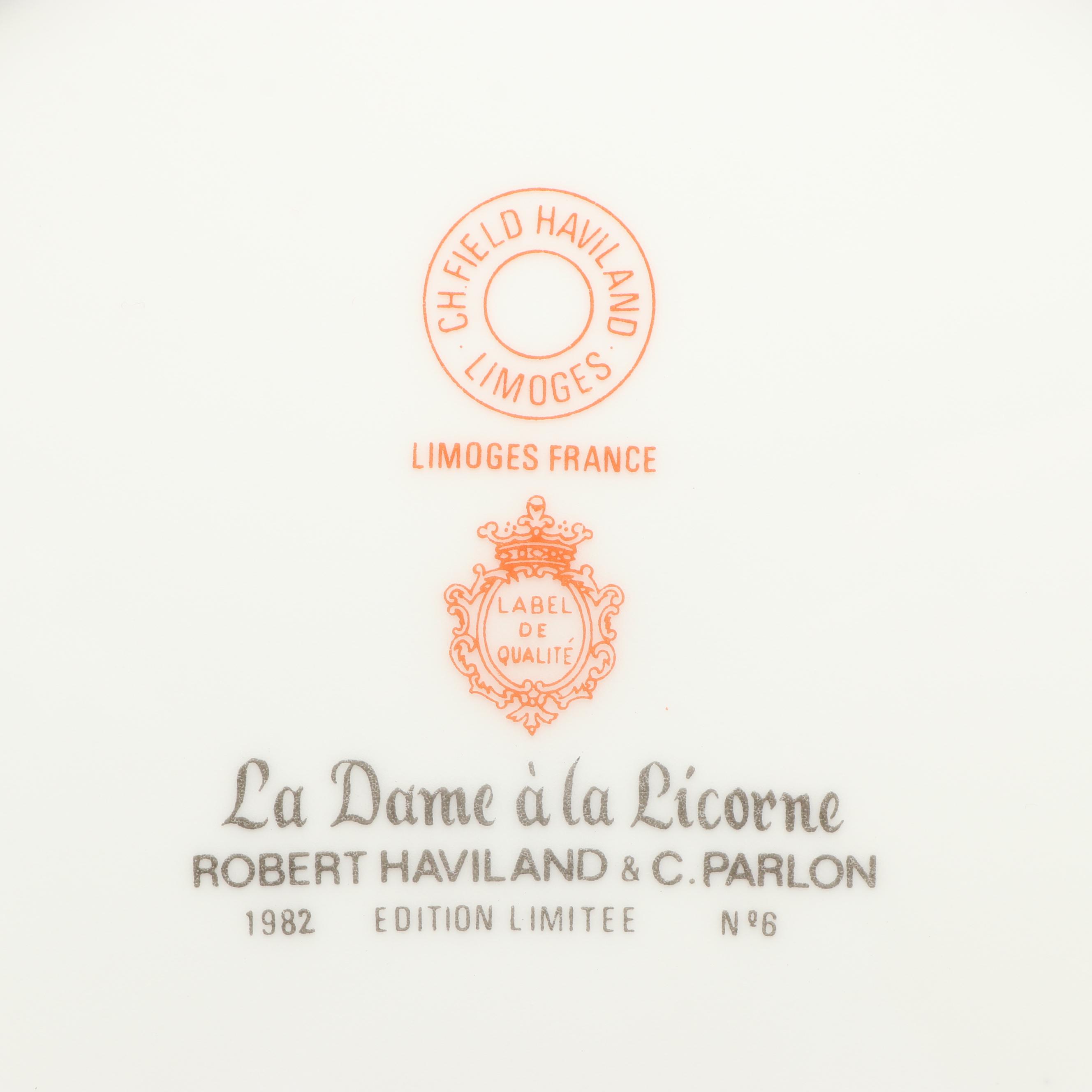 Robert Haviland & C. Parlon "La Dame à la Licorne" Porcelain Collector Plates