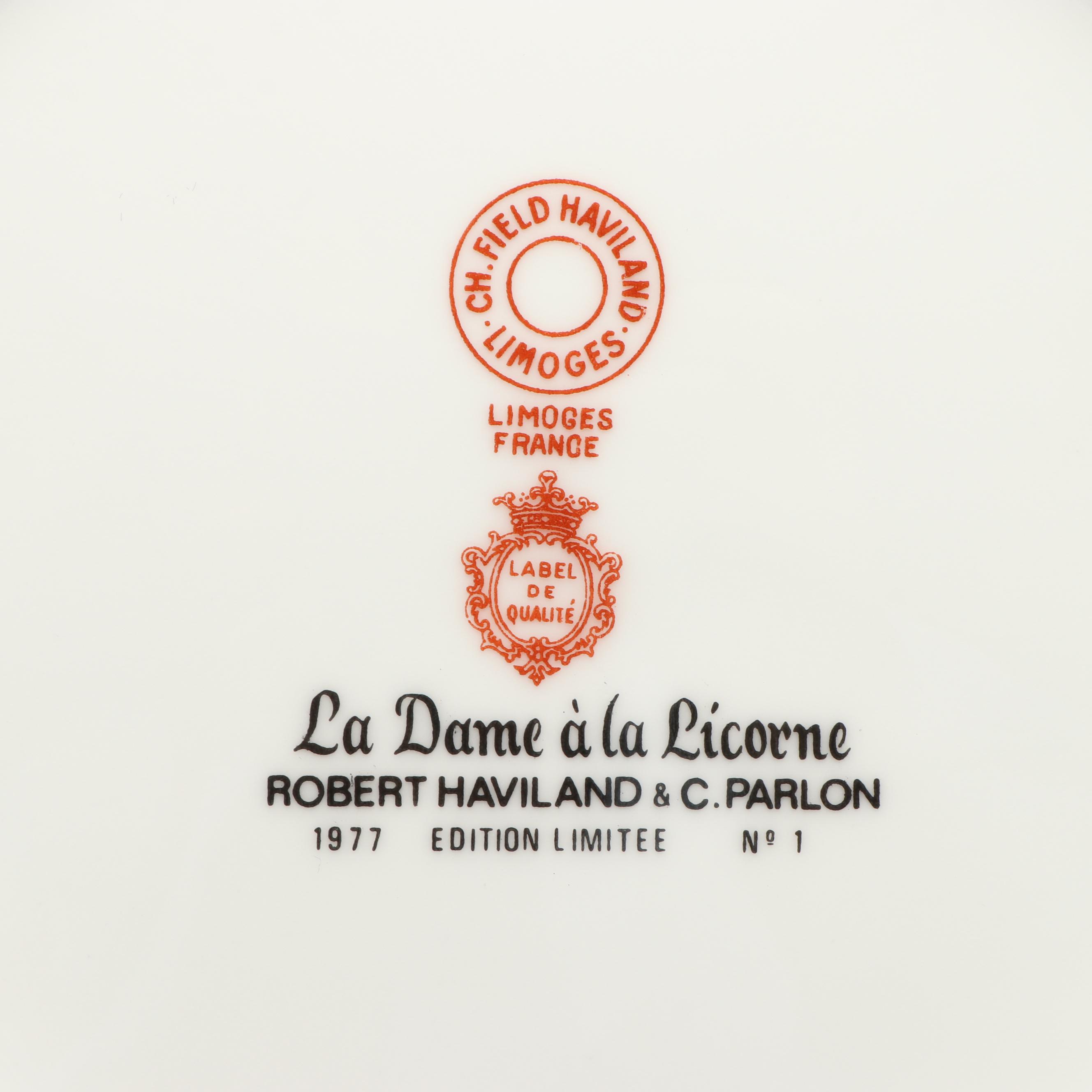 Robert Haviland & C. Parlon "La Dame à la Licorne" Porcelain Collector Plates