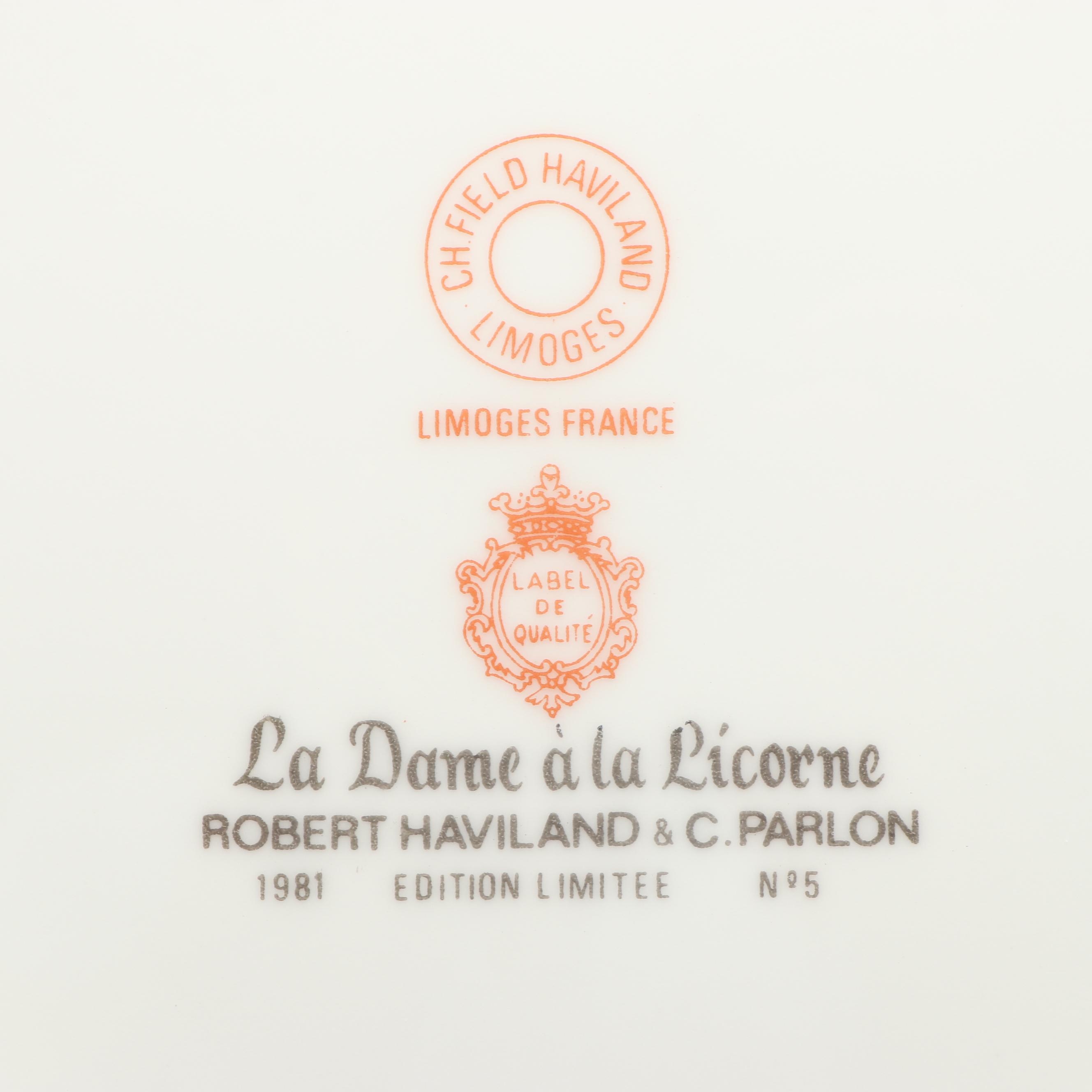 Robert Haviland & C. Parlon "La Dame à la Licorne" Porcelain Collector Plates