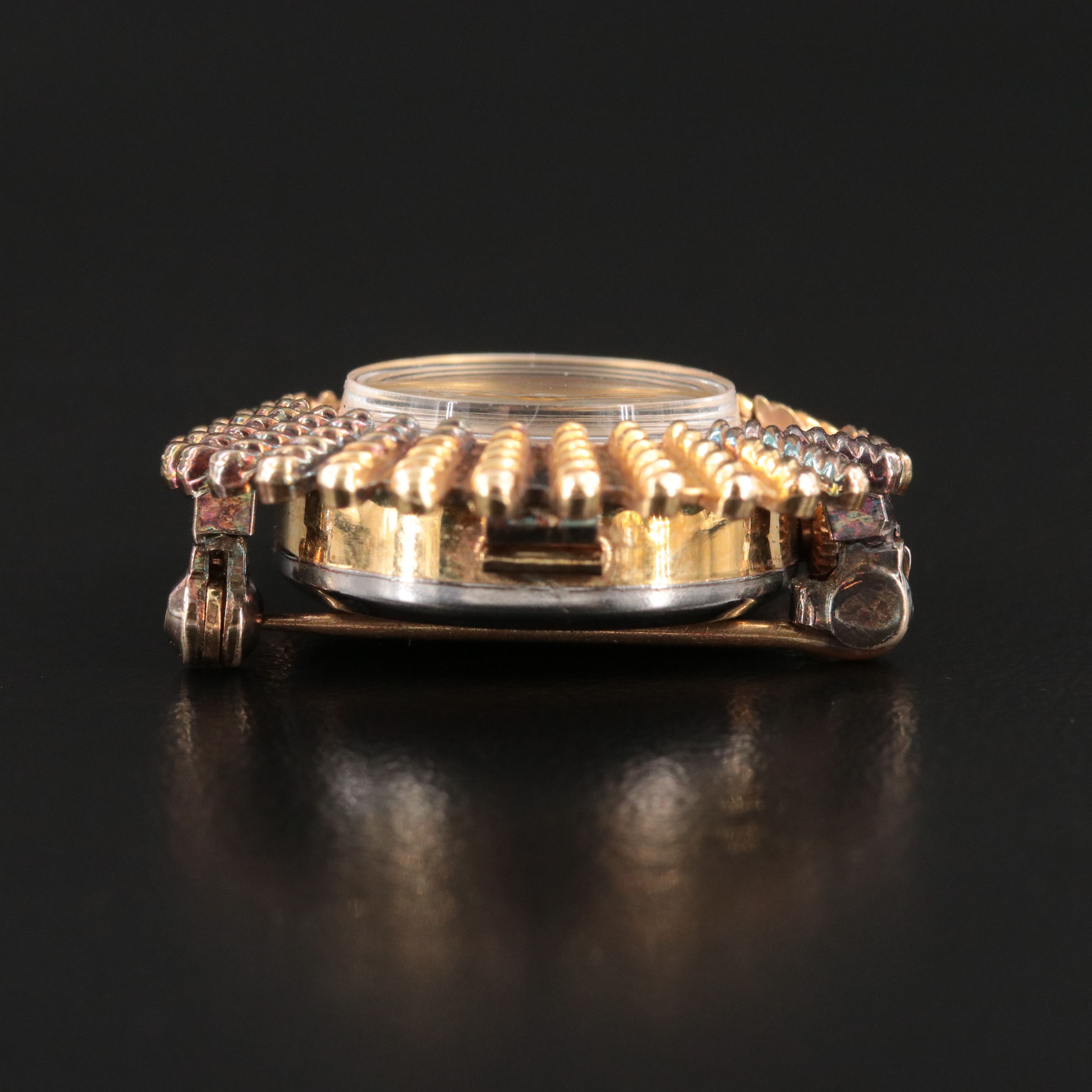 Vintage Bucherer  Sunburst Brooch Watch