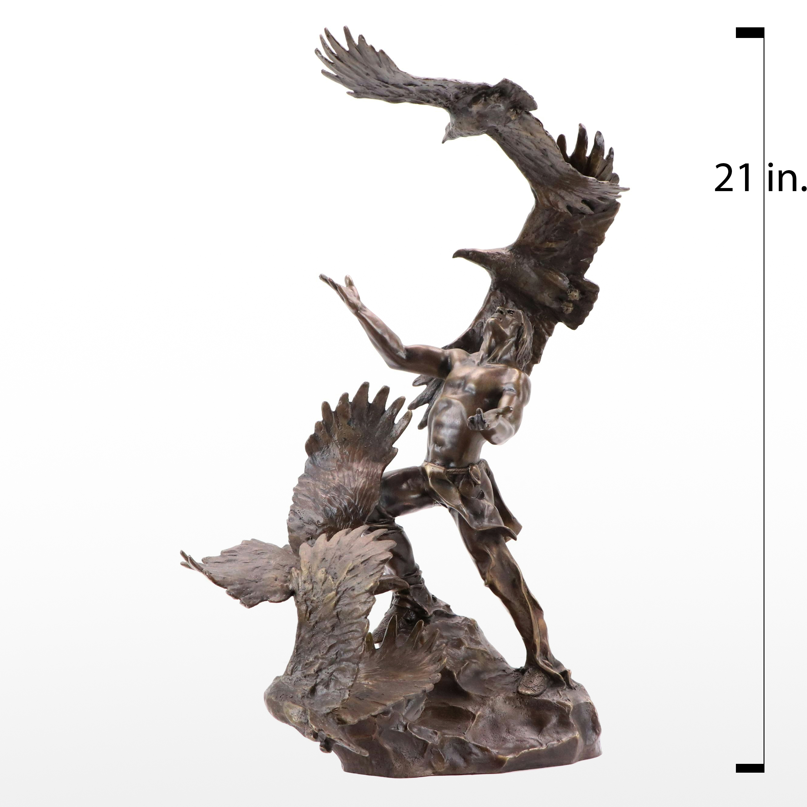 Patinated Bronze Statue After Buck McCain "Soaring Spirits"