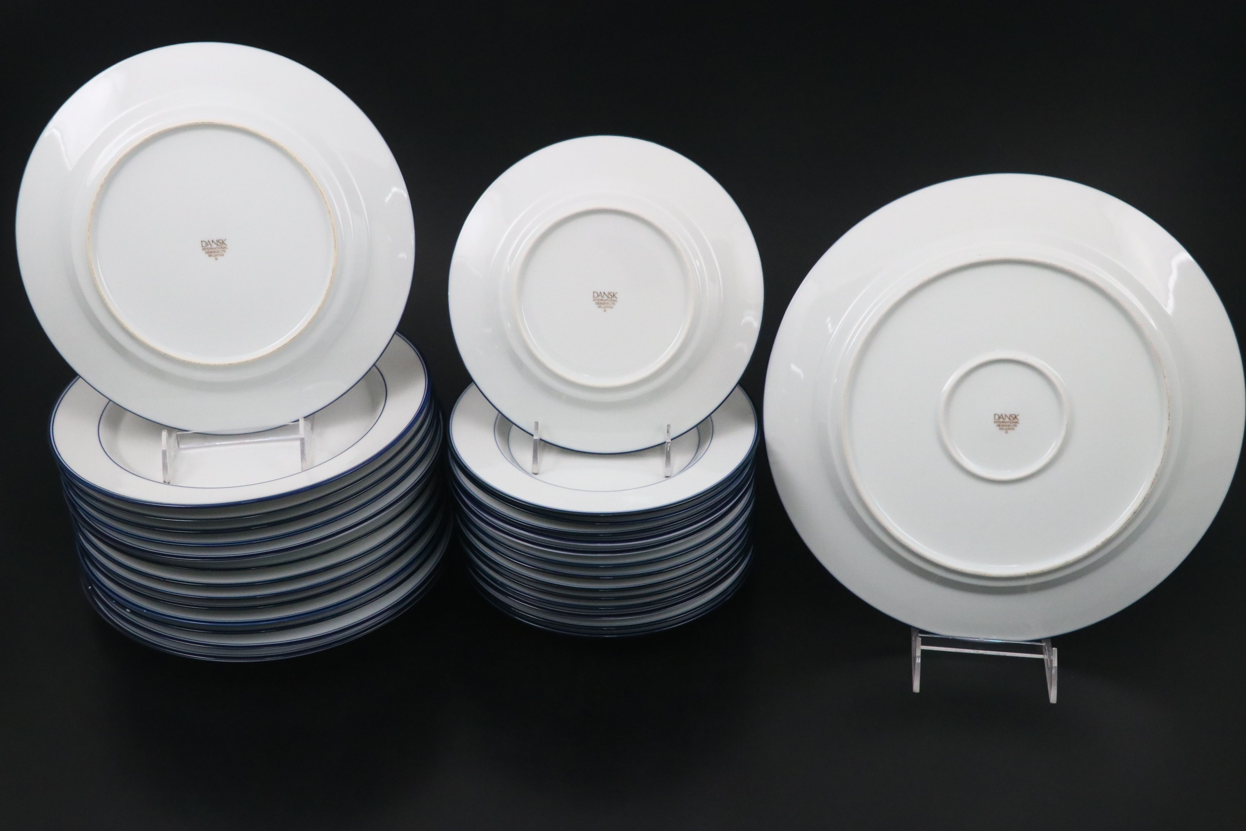 Dansk "Allegro Blue" Porcelain Dinnerware with Other Stainless Steel Spoons