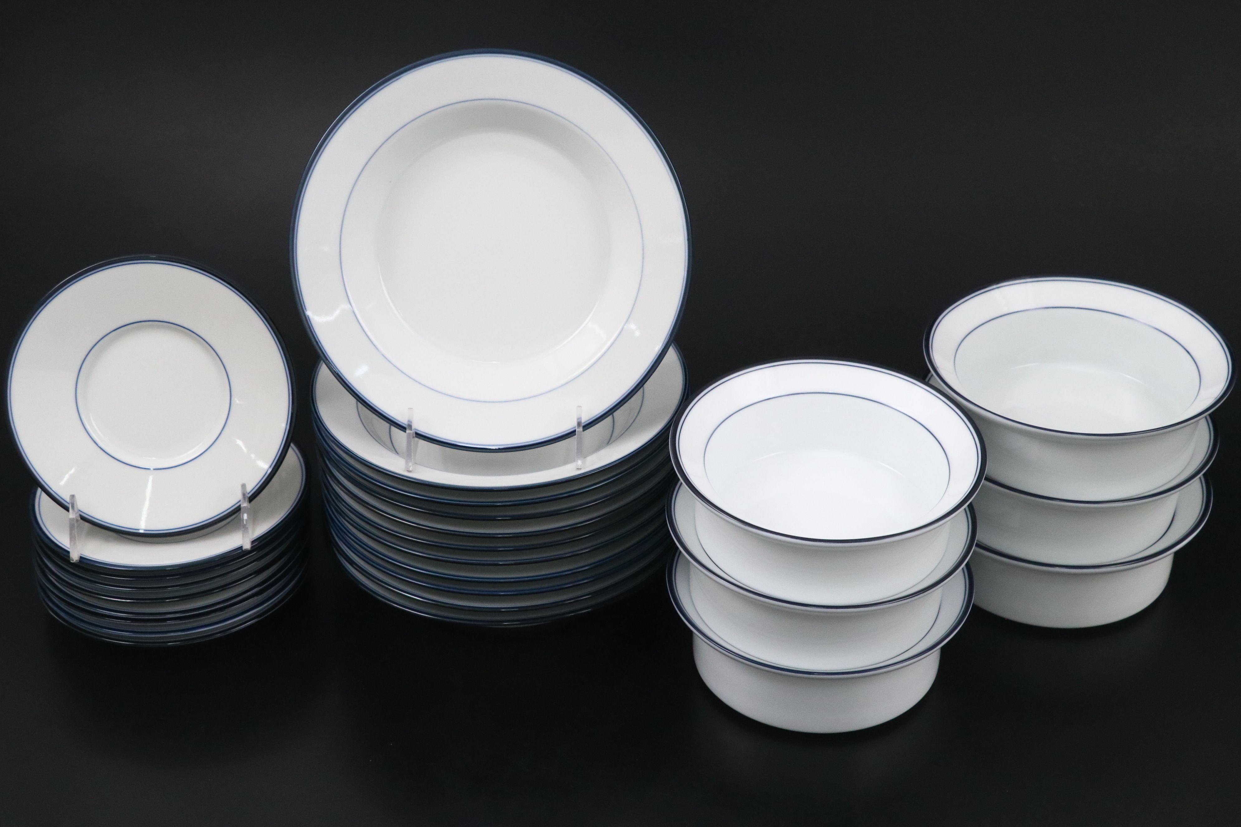 Dansk "Allegro Blue" Porcelain Dinnerware with Other Stainless Steel Spoons