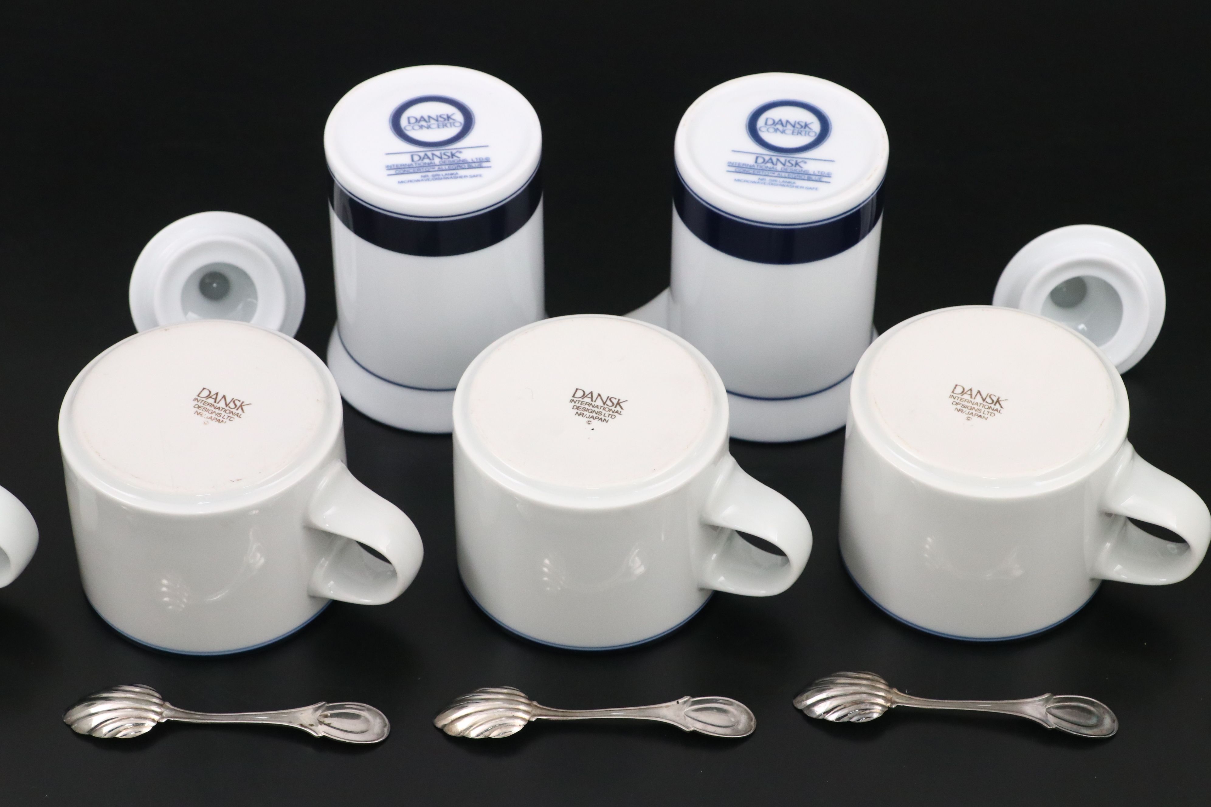 Dansk "Allegro Blue" Porcelain Dinnerware with Other Stainless Steel Spoons