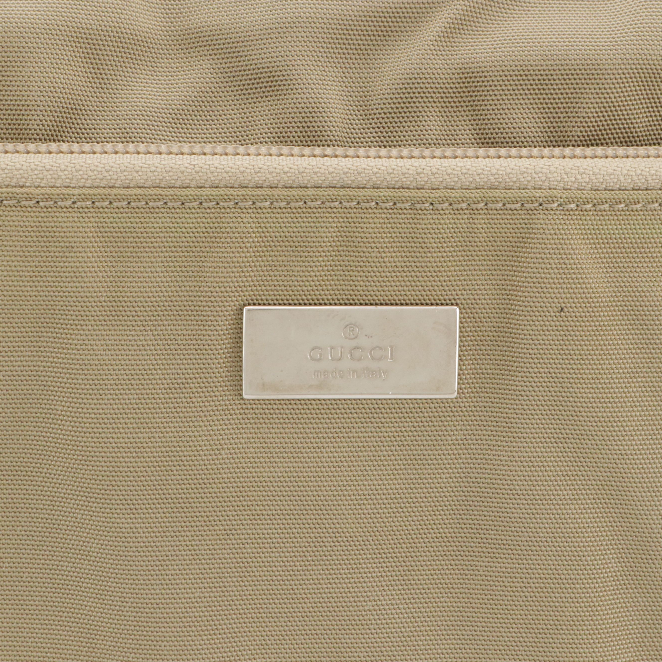 Gucci Large Multi-Pocket Shoulder Bag in Beige Nylon