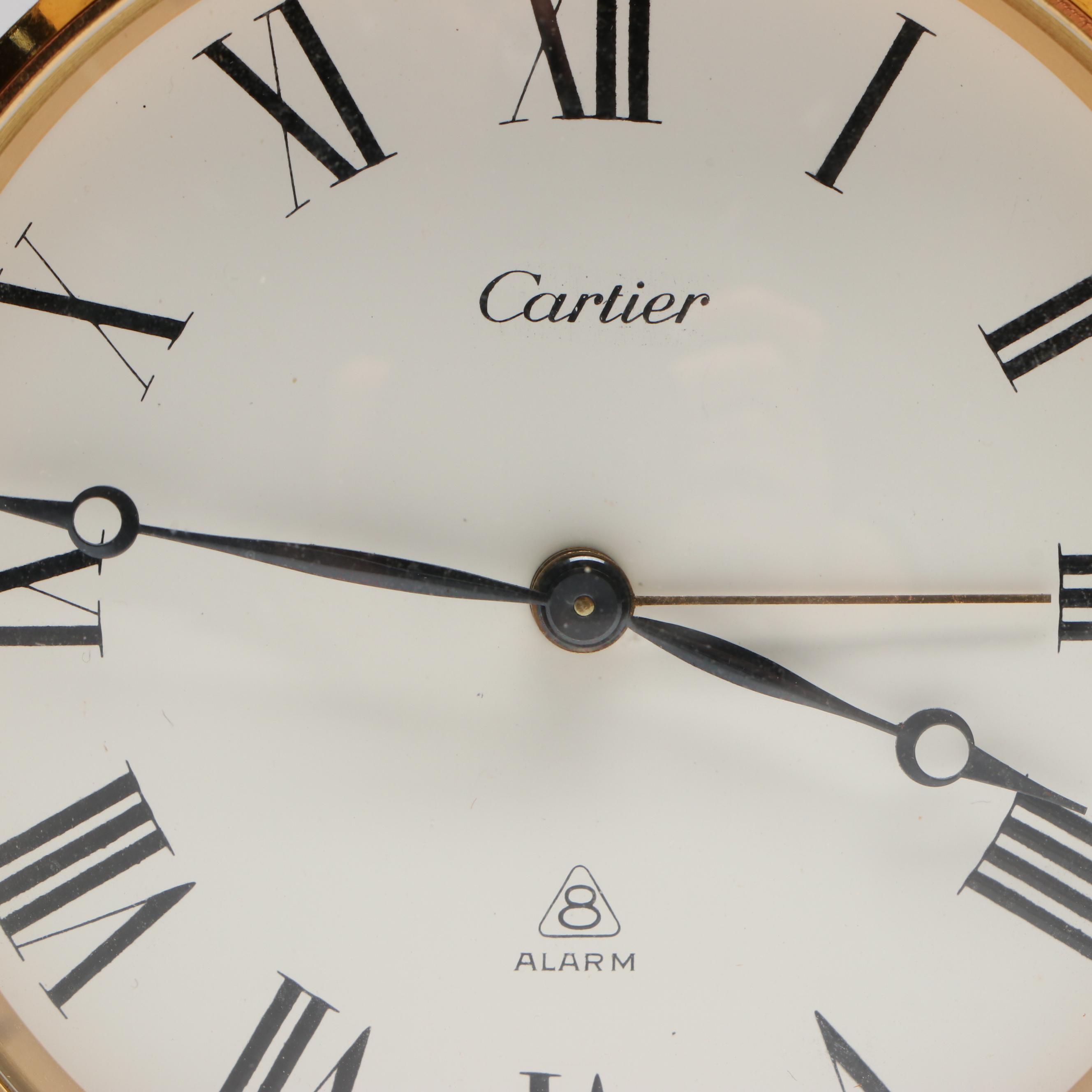 Cartier Neoclassical Style Brass Alarm Clock