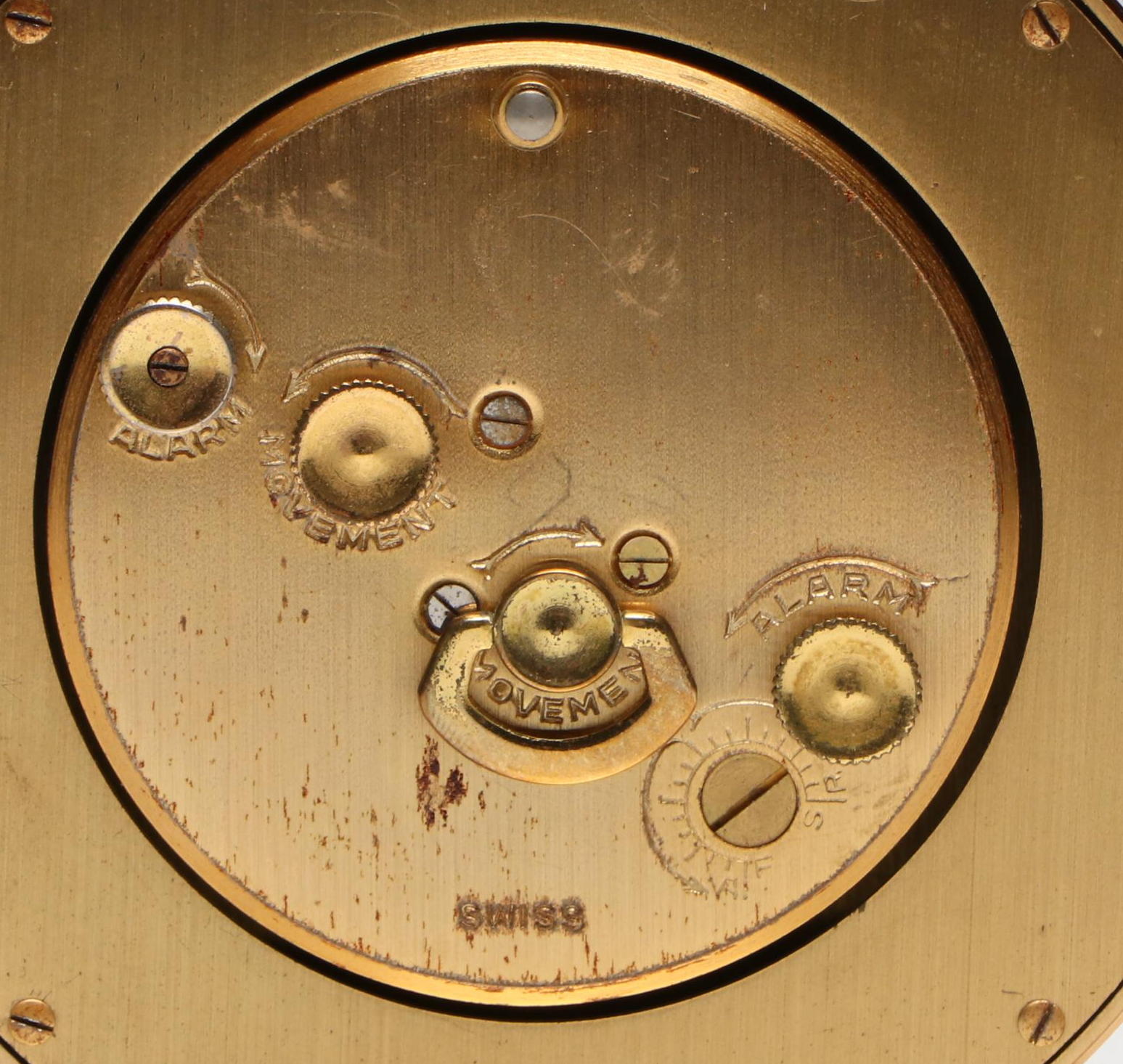 Cartier Neoclassical Style Brass Alarm Clock