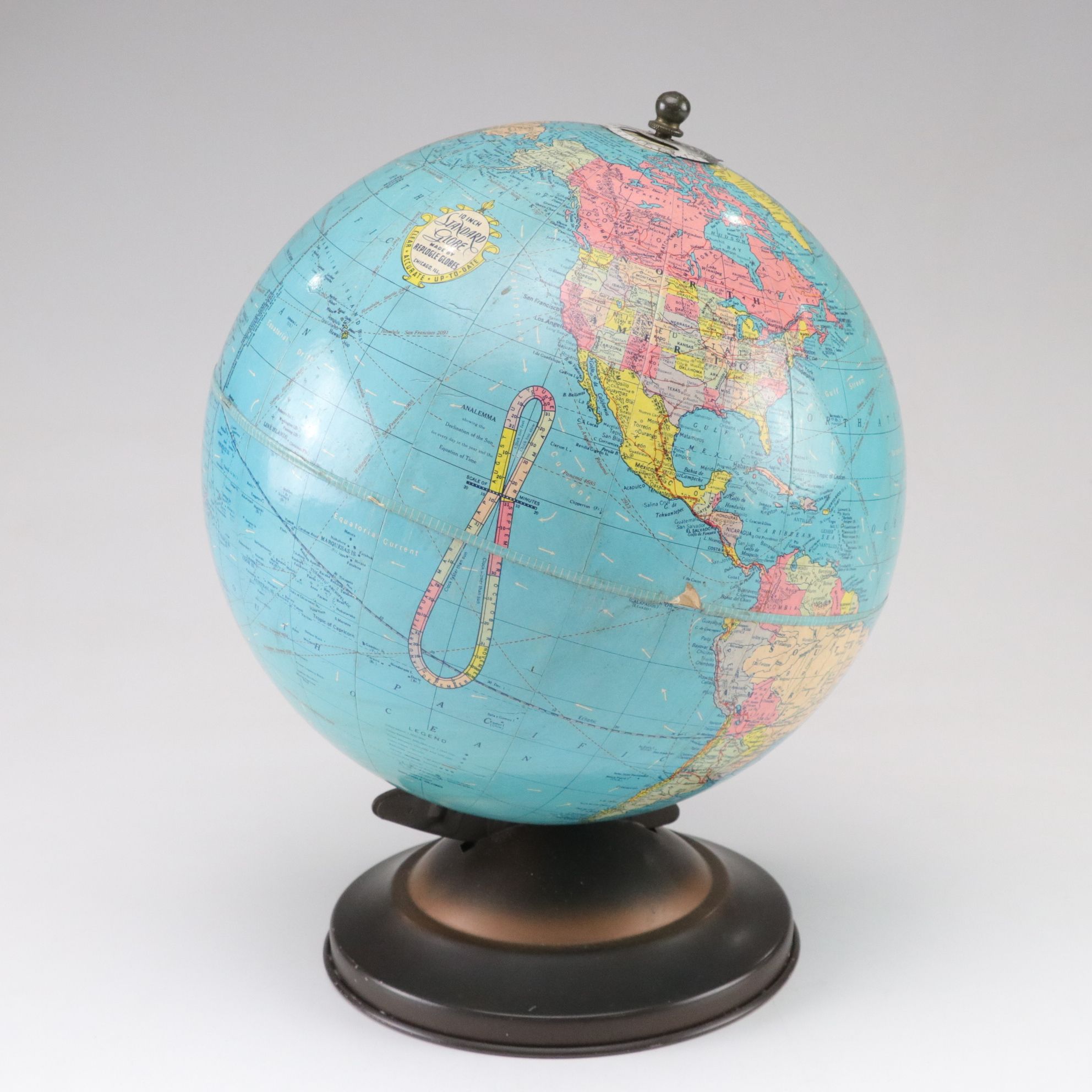 Replogle Ten-Inch Standard Globe, Mid-20th Century