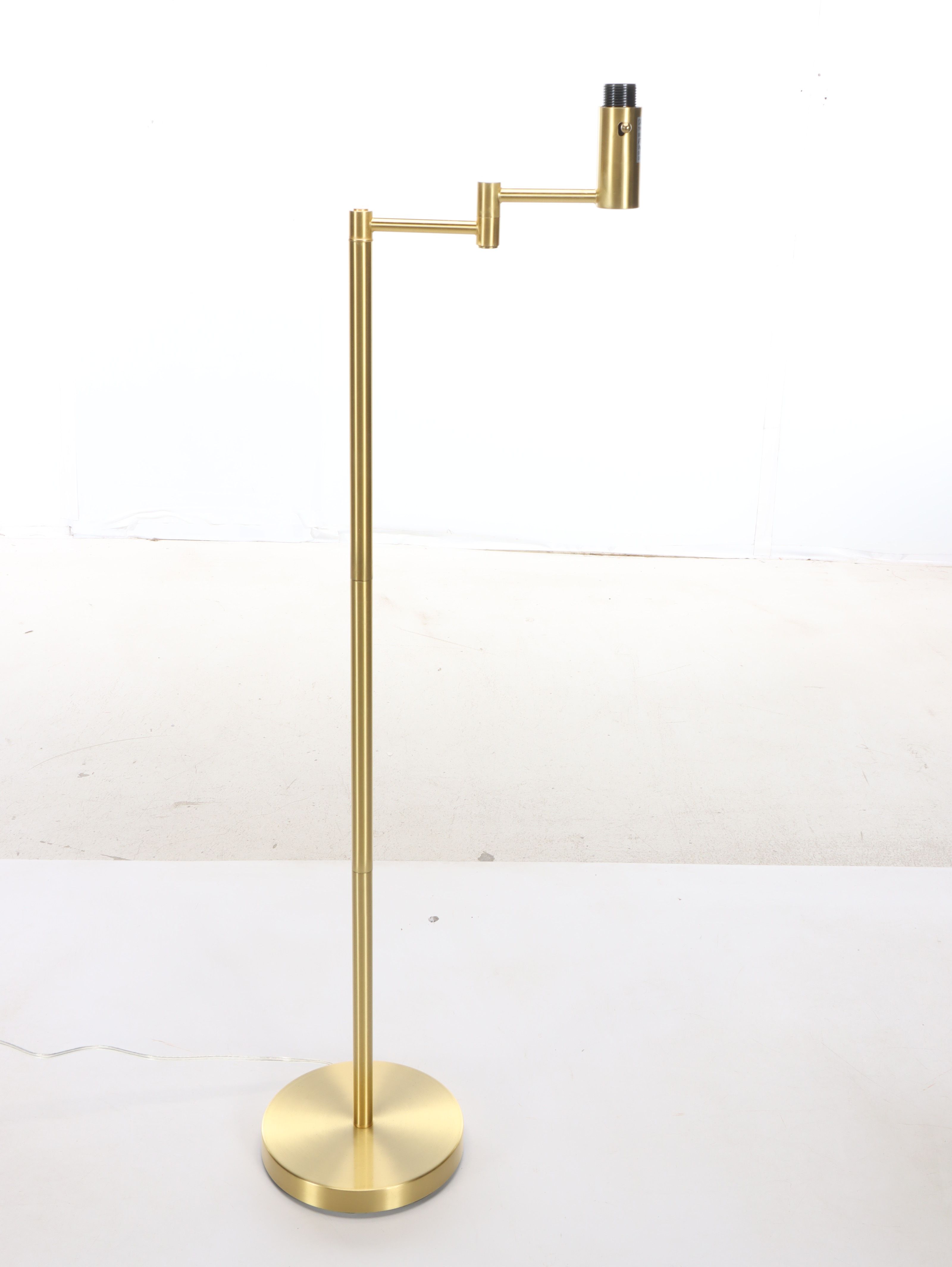 Lauren Ralph Lauren Gold Finish Swing Arm Floor Lamp with Drum Shade