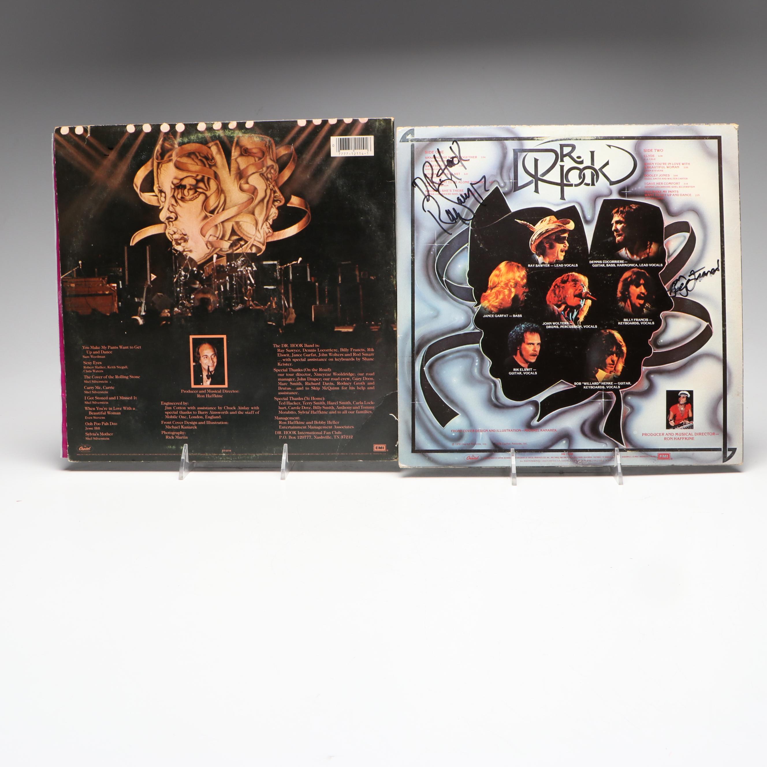 Ray Sawyer and Billy Francis Signed Dr. Hook Record Sleeves