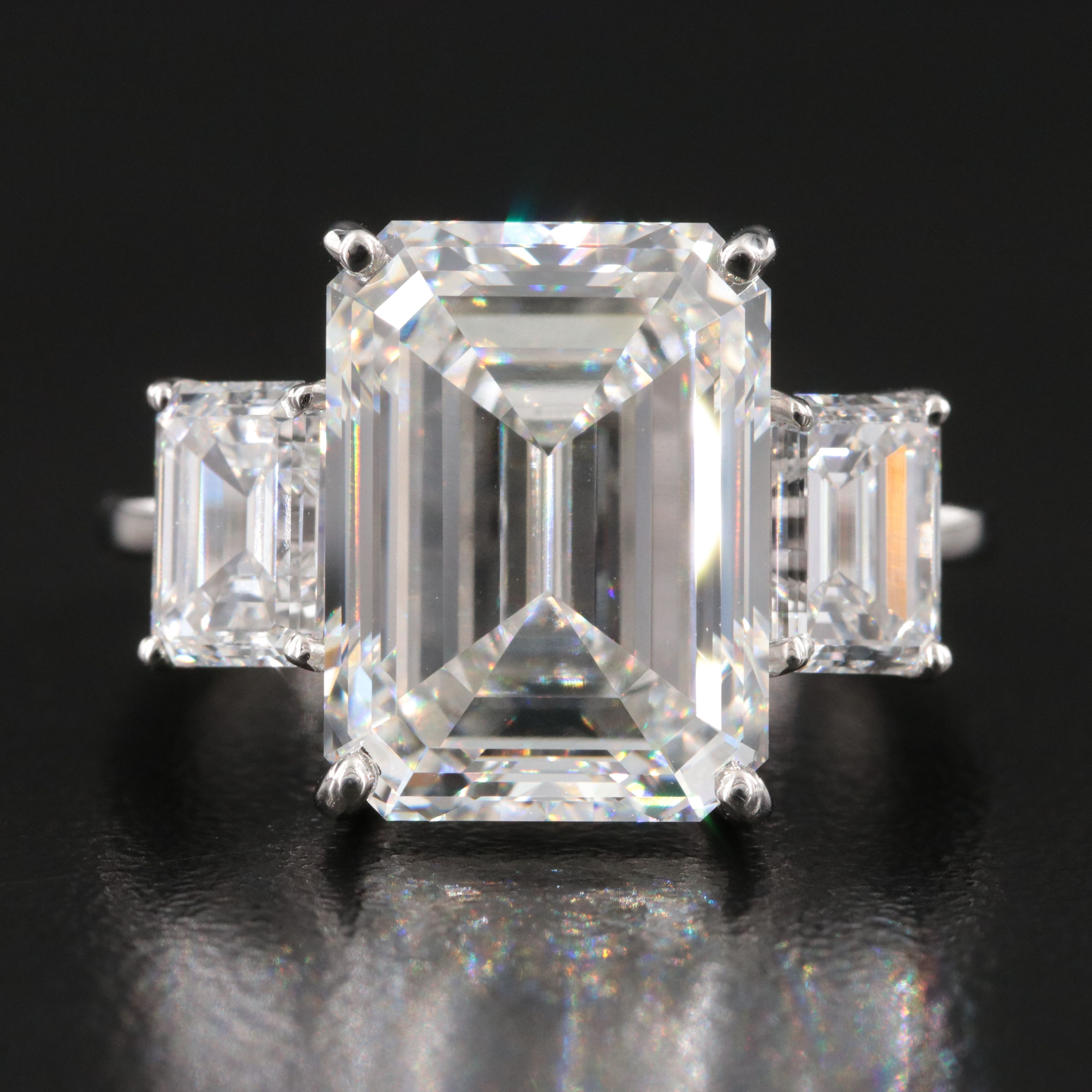 Platinum 9.93 CTW Lab Grown Diamond Ring with IGI Report