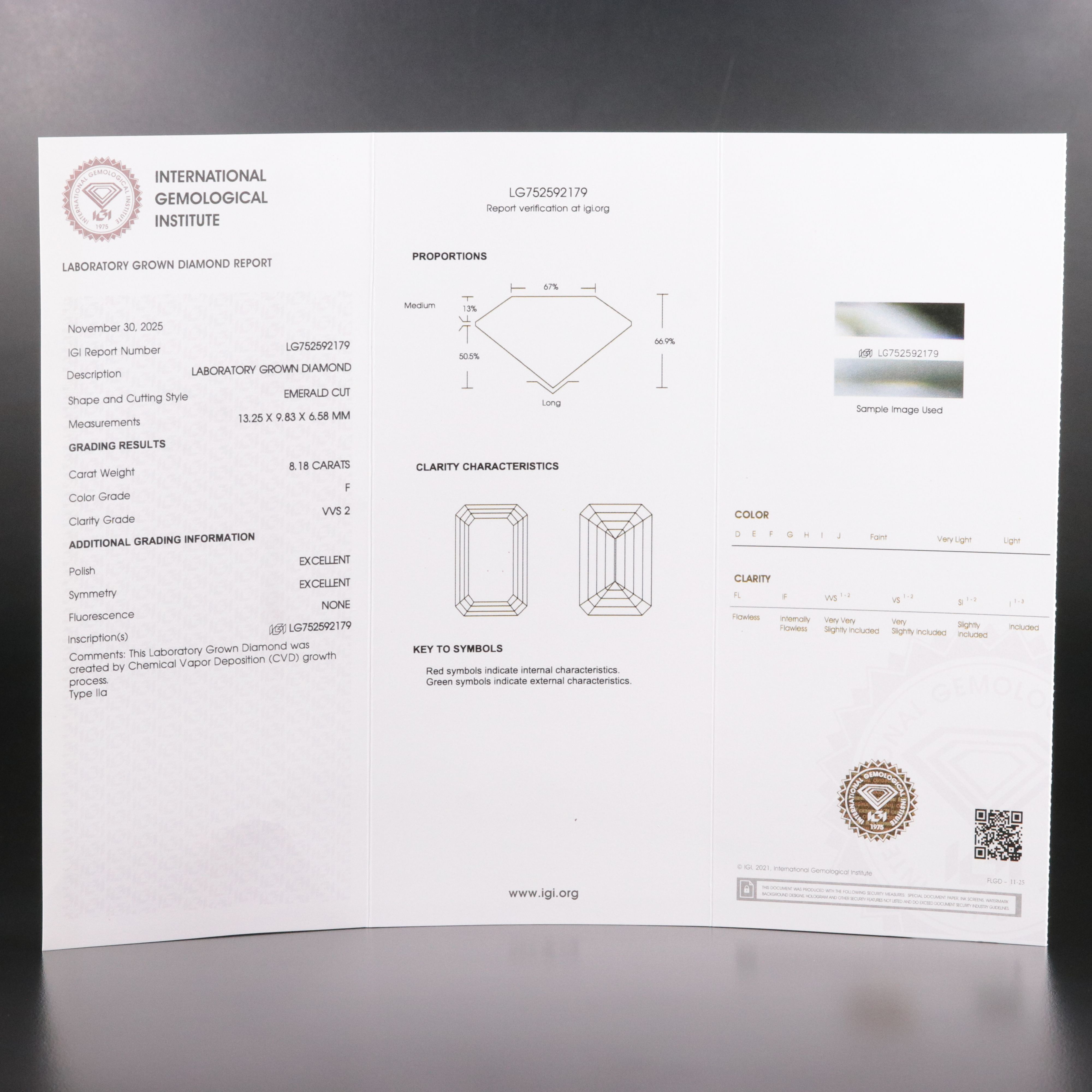 Platinum 9.93 CTW Lab Grown Diamond Ring with IGI Report