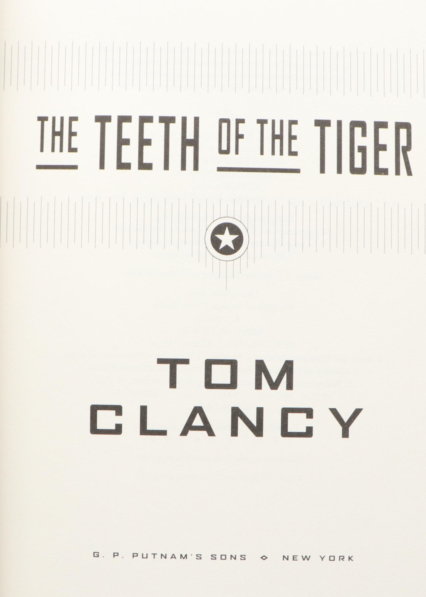 Double Signed First Edition "The Teeth of the Tiger" by Tom Clancy, 2003