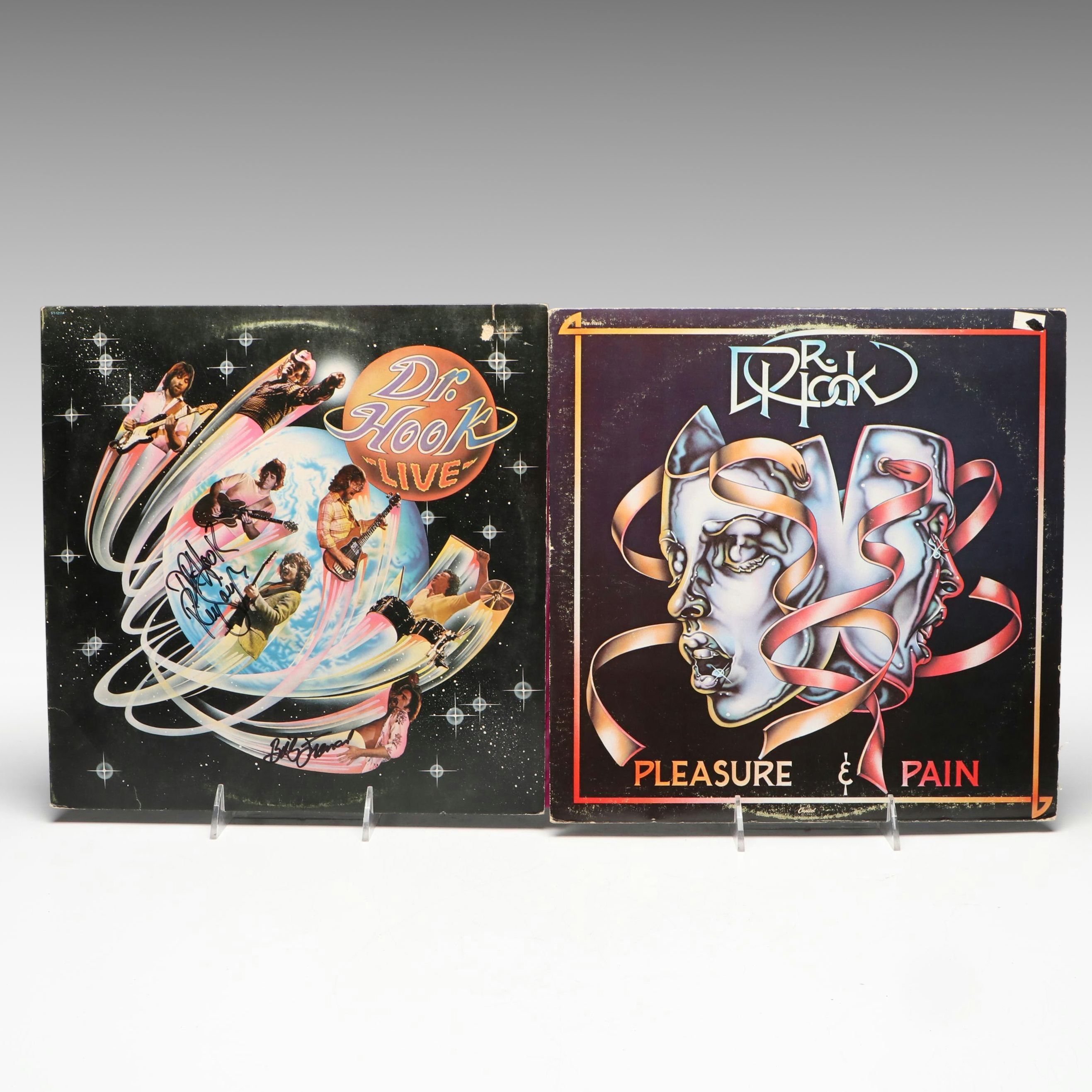 Ray Sawyer and Billy Francis Signed Dr. Hook Record Sleeves