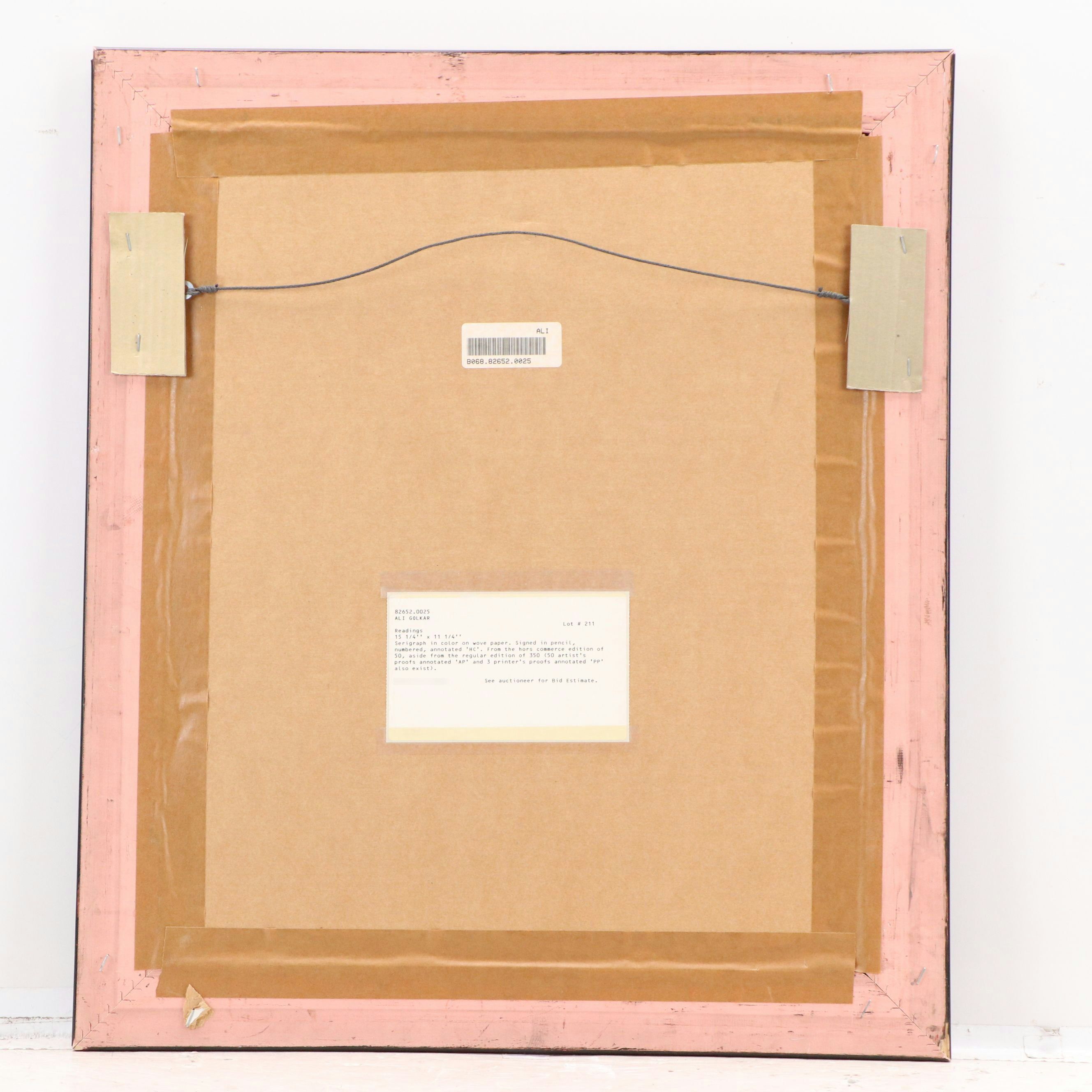 Ali Golkar Serigraph "Readings"